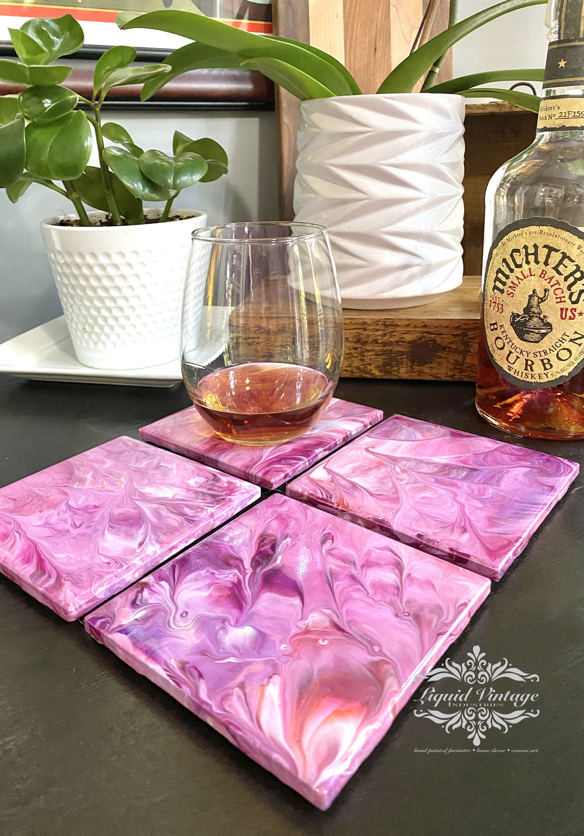 Pink Ceramic Coasters