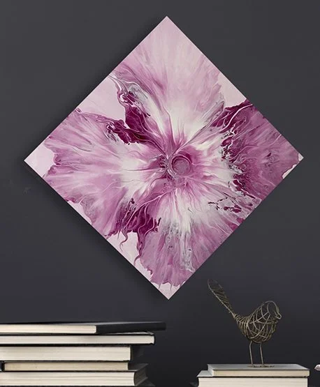 Acrylic Fluid Art: Fuchsia and Pink Abstract Floral Paint Pour