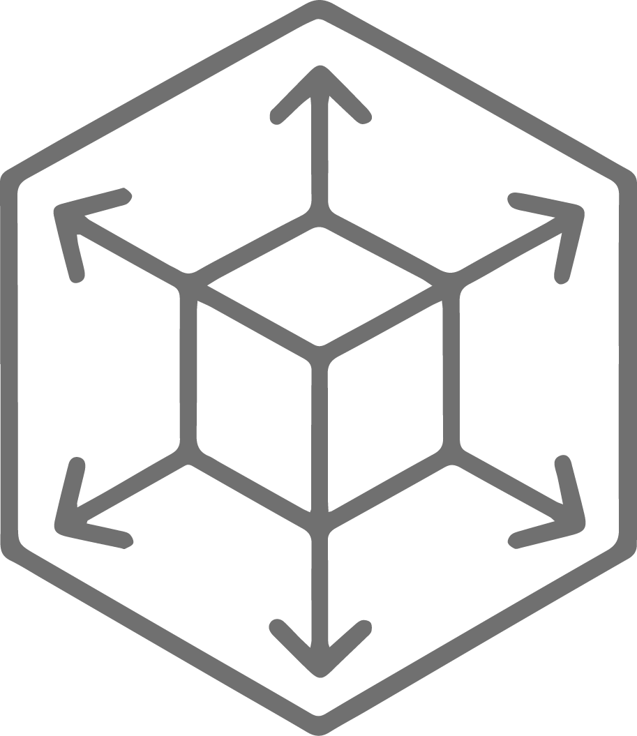 A 3D wireframe model of a cube with arrows indicating the three dimensions of length, width, and height.