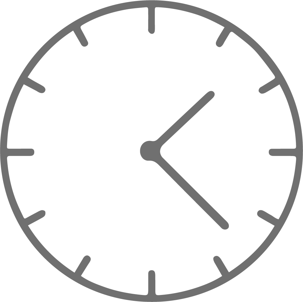 An analog clock showing the time as approximately 2:04.