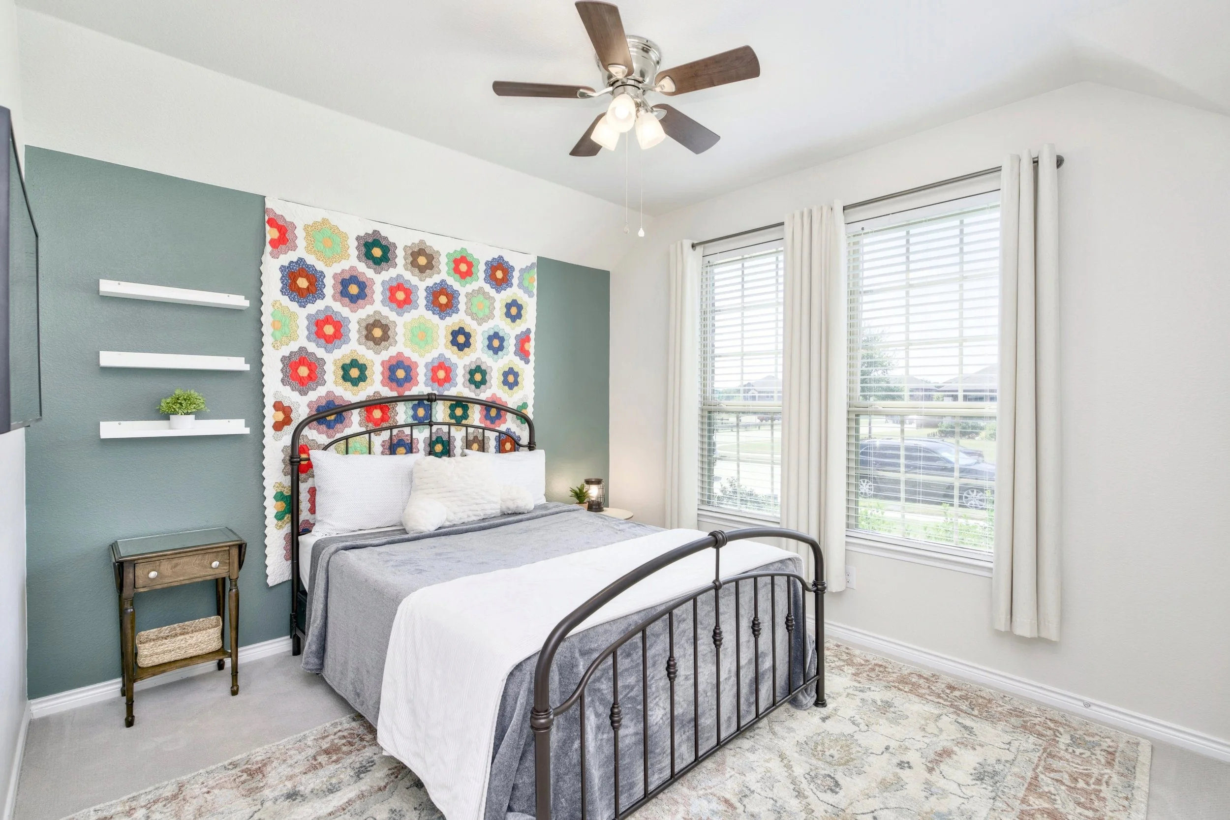 Teen bedroom styled for listing photos.