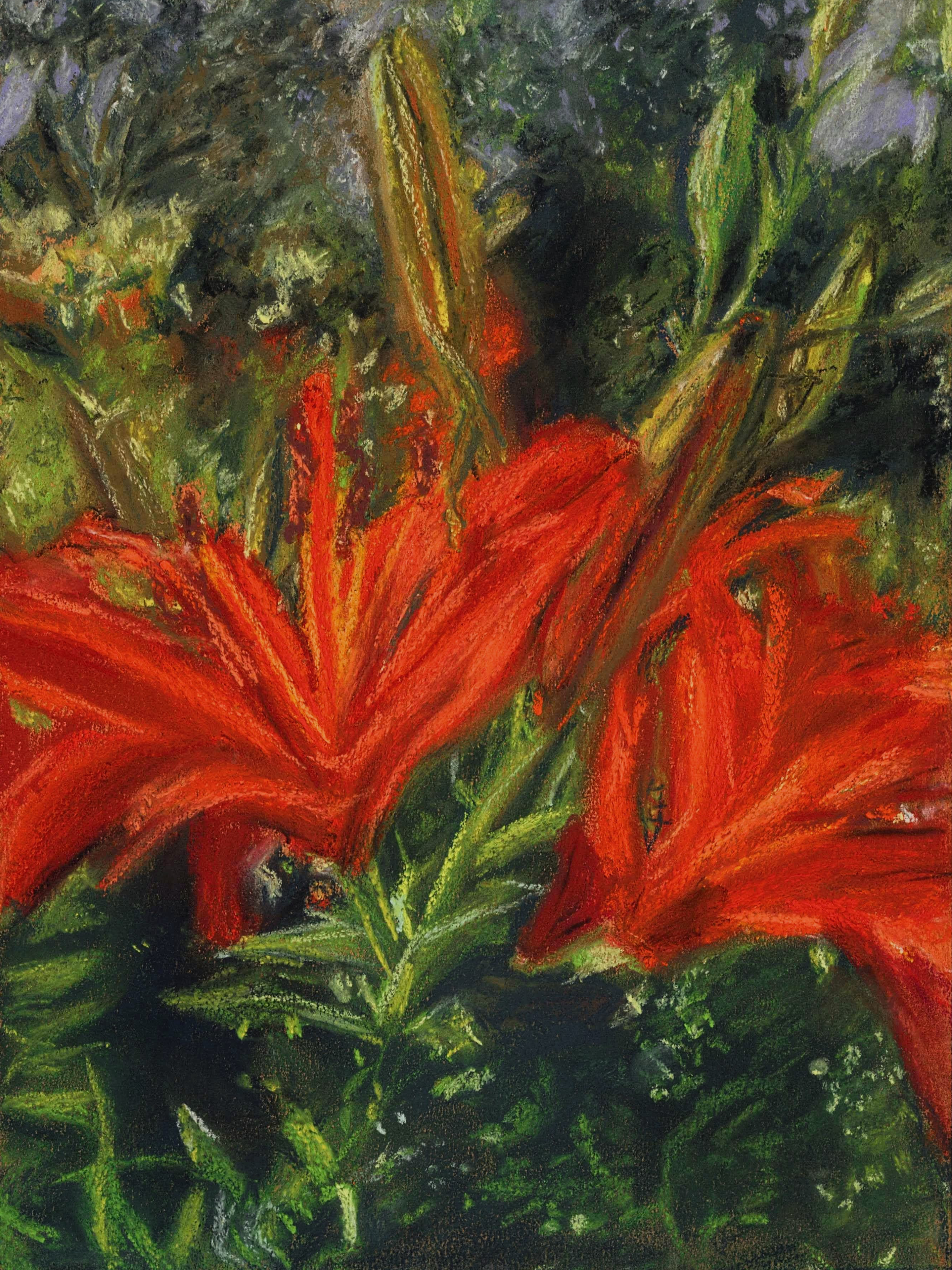 Orange Lilies, 9x12