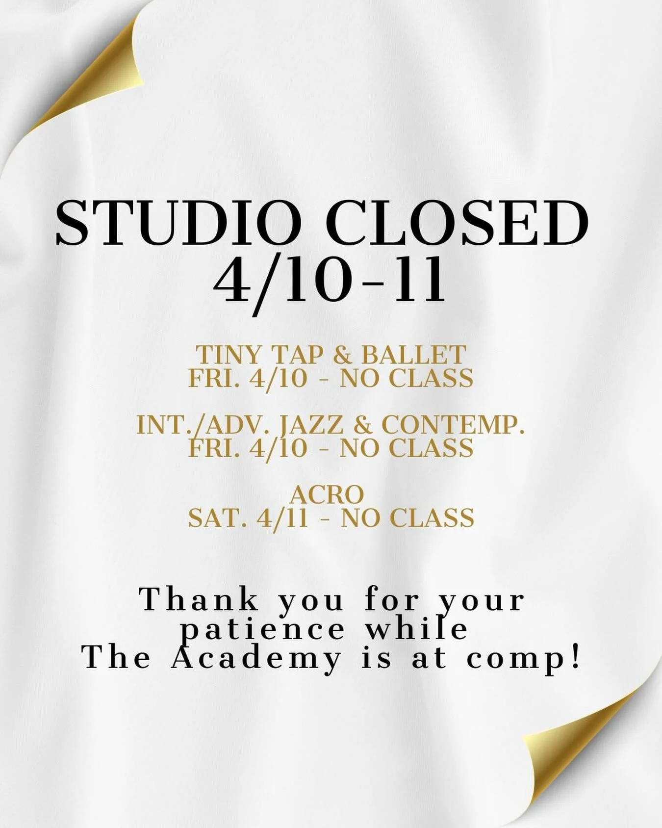 Our Academy Team is headed to Tremaine this weekend! IDA will be closed Friday 4/10 and Saturday 4/11. Thank you to our IDA families for your patience and support!