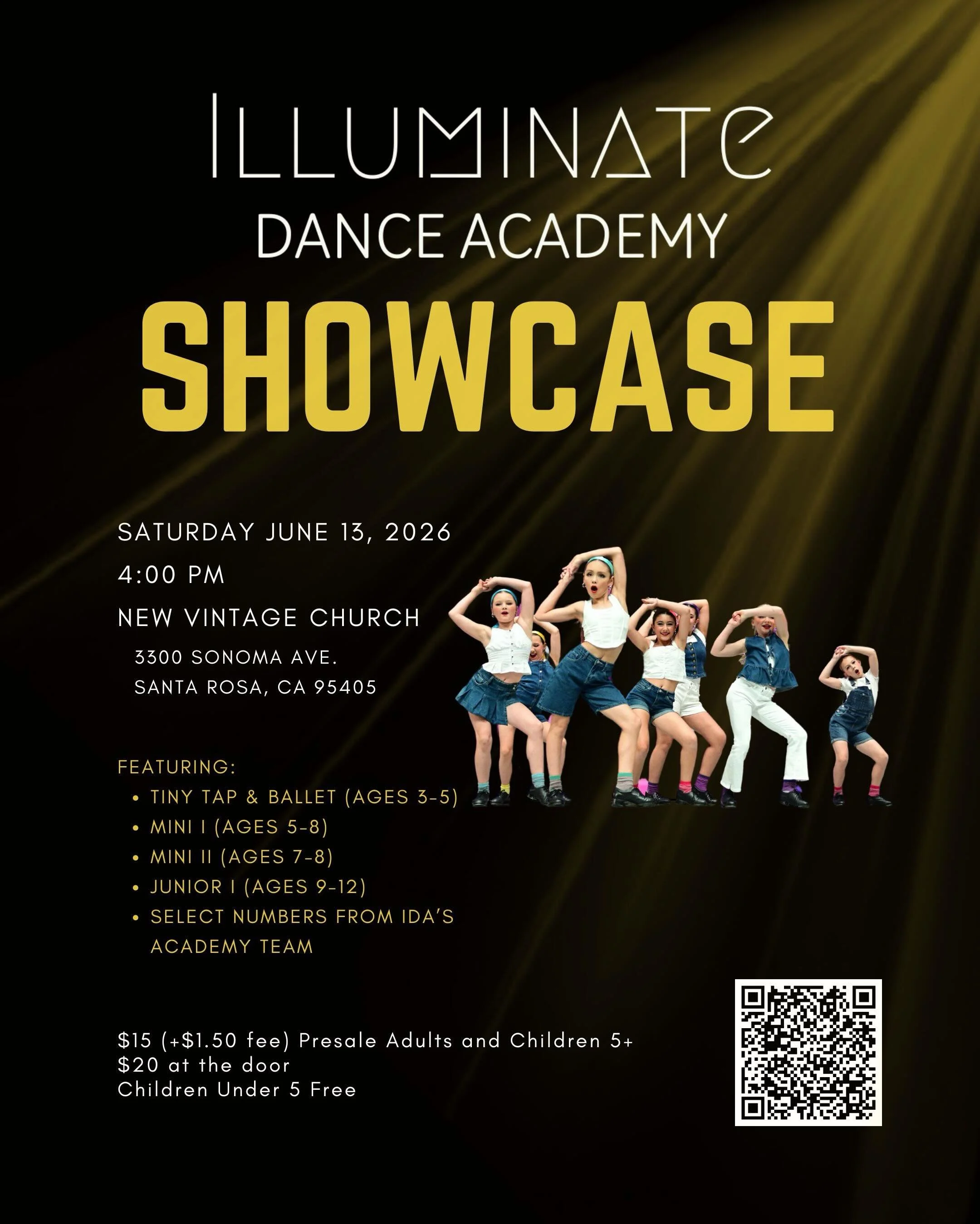 The countdown is ON! Our first annual showcase is almost here, featuring:
-Dancers ages 3&ndash;12 performing jazz, tap, and contemporary!
-Special performances from our academy team!
-Fun music, costumes, exciting choreography, and so many proud mom