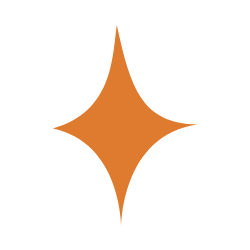 Orange star-shaped figure on a dark background.