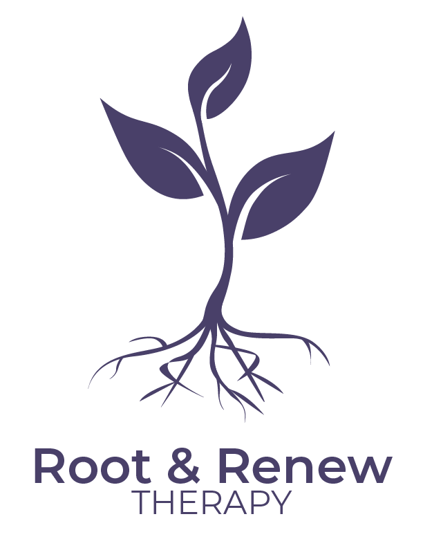 Logo of plant with leaves and roots representing growth and grounding support in Alberta