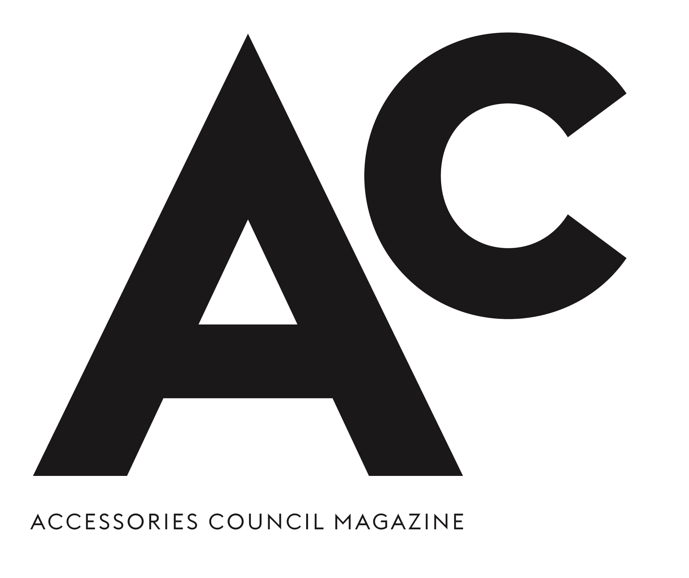 Logo for Accessories Council Magazine with large black 'A' and 'C', and the text 'ACCESSORIES COUNCIL MAGAZINE' beneath.