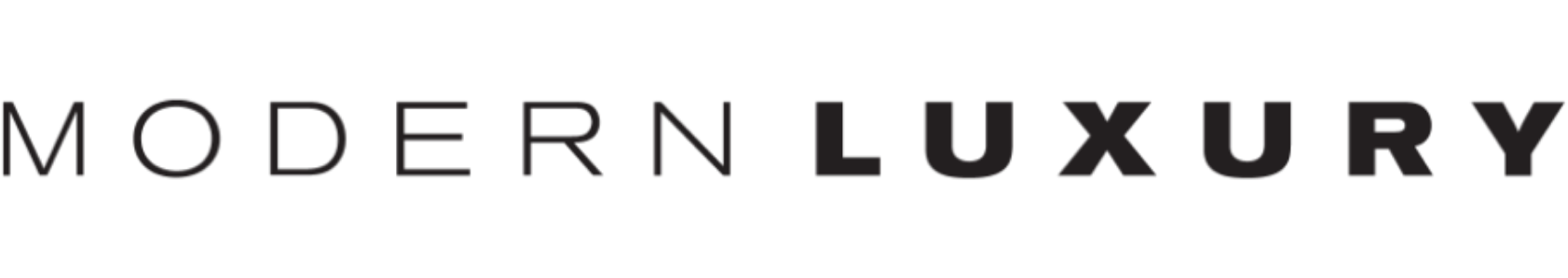 Text that reads 'MODERN LUXURY' in black font on a transparent background.