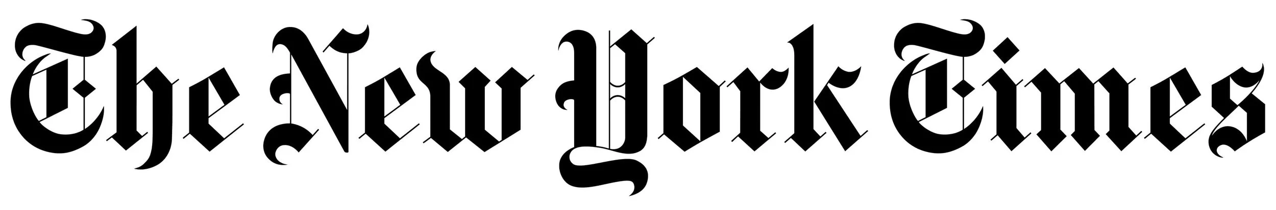 The New York Times logo in black Gothic font.