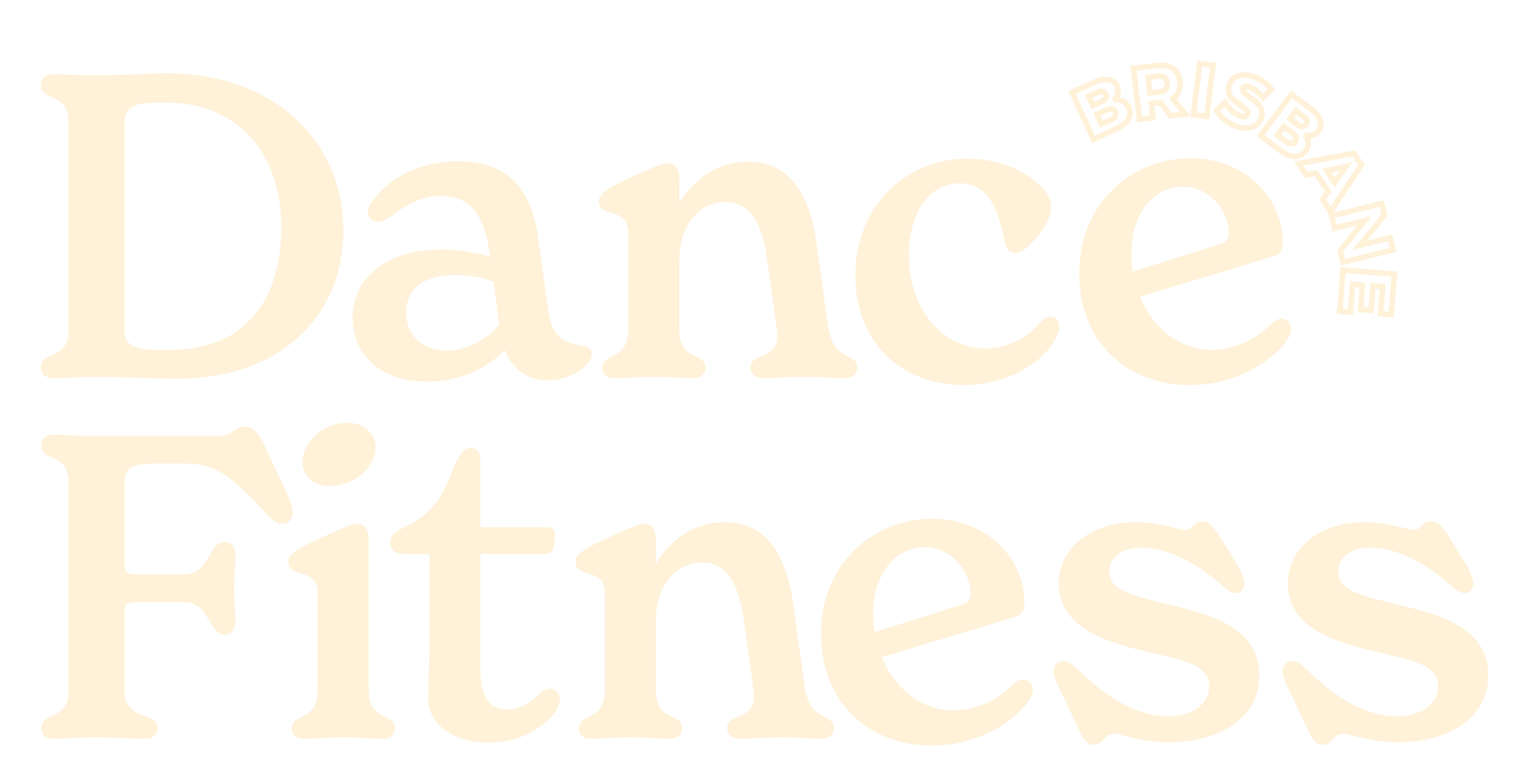 Brisbane Dance Fitness logo in sand colour