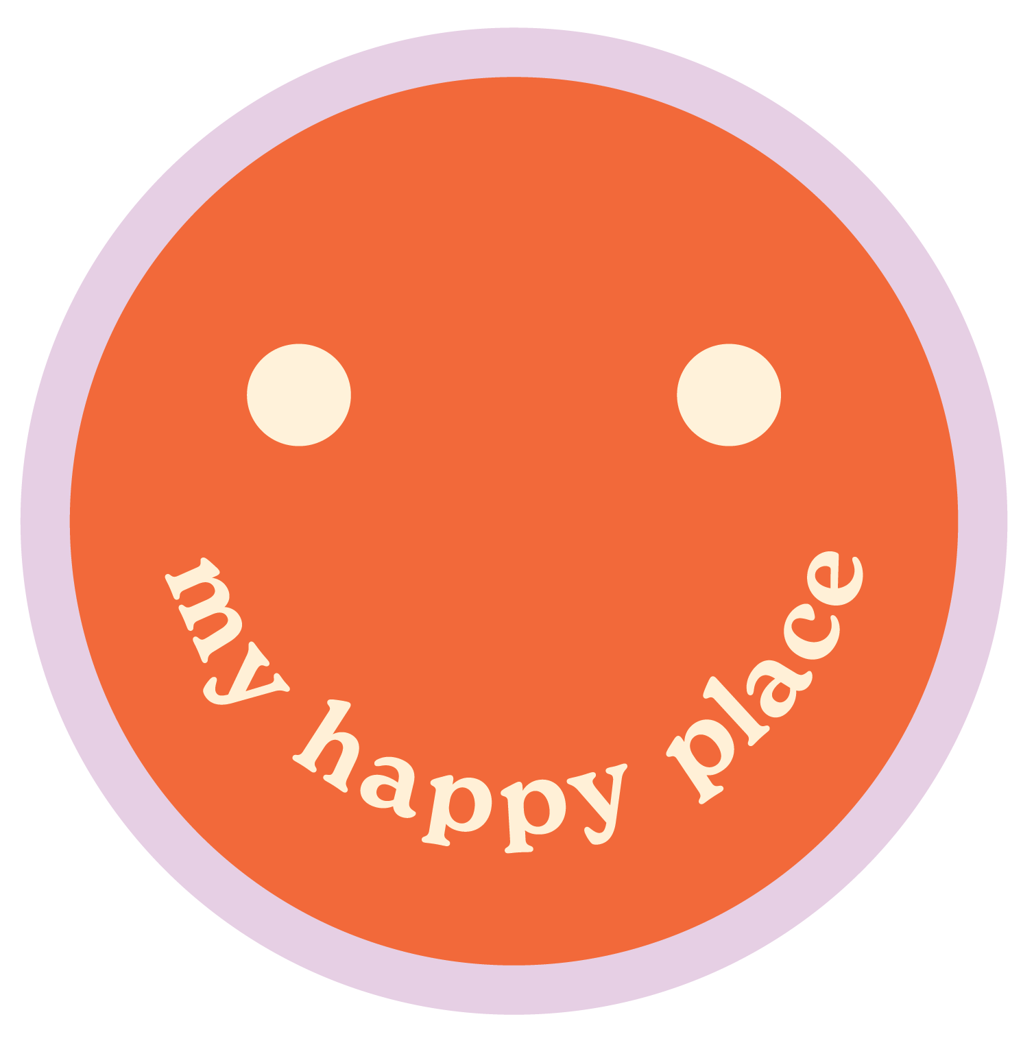 graphic of a smiling face with text "my happy place"
