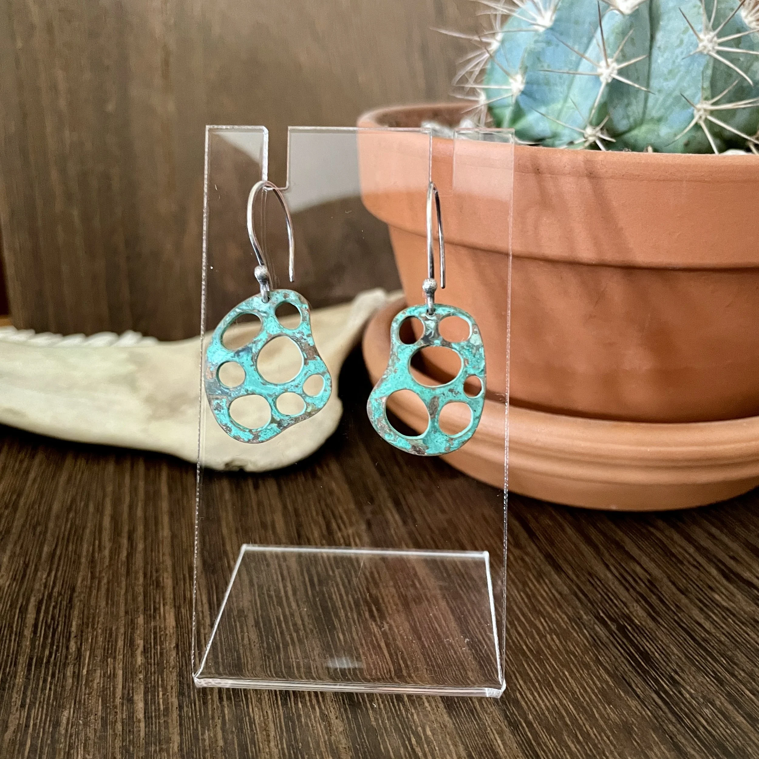 Green Amorphic Earrings #2