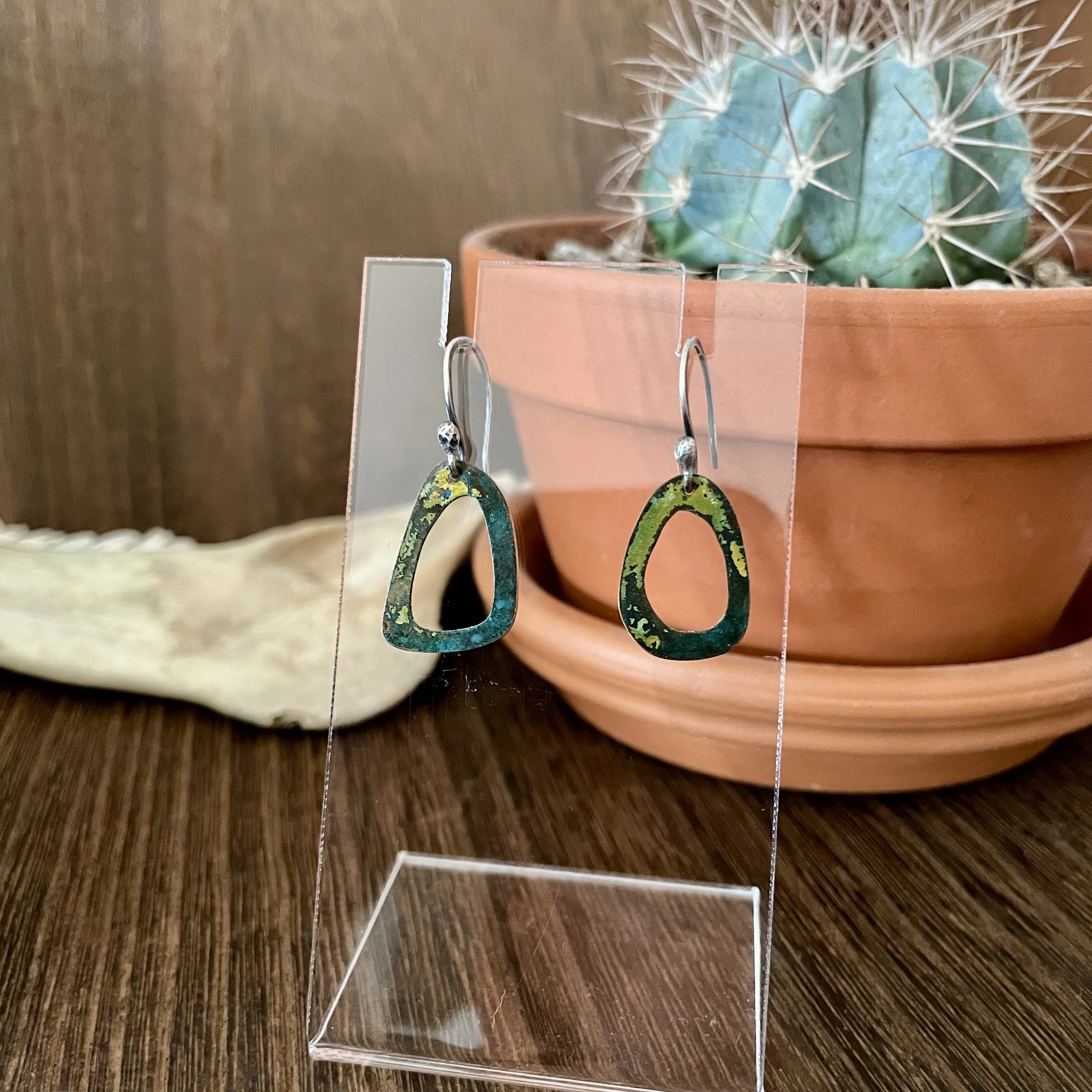Earth Green Dangle Earrings #1