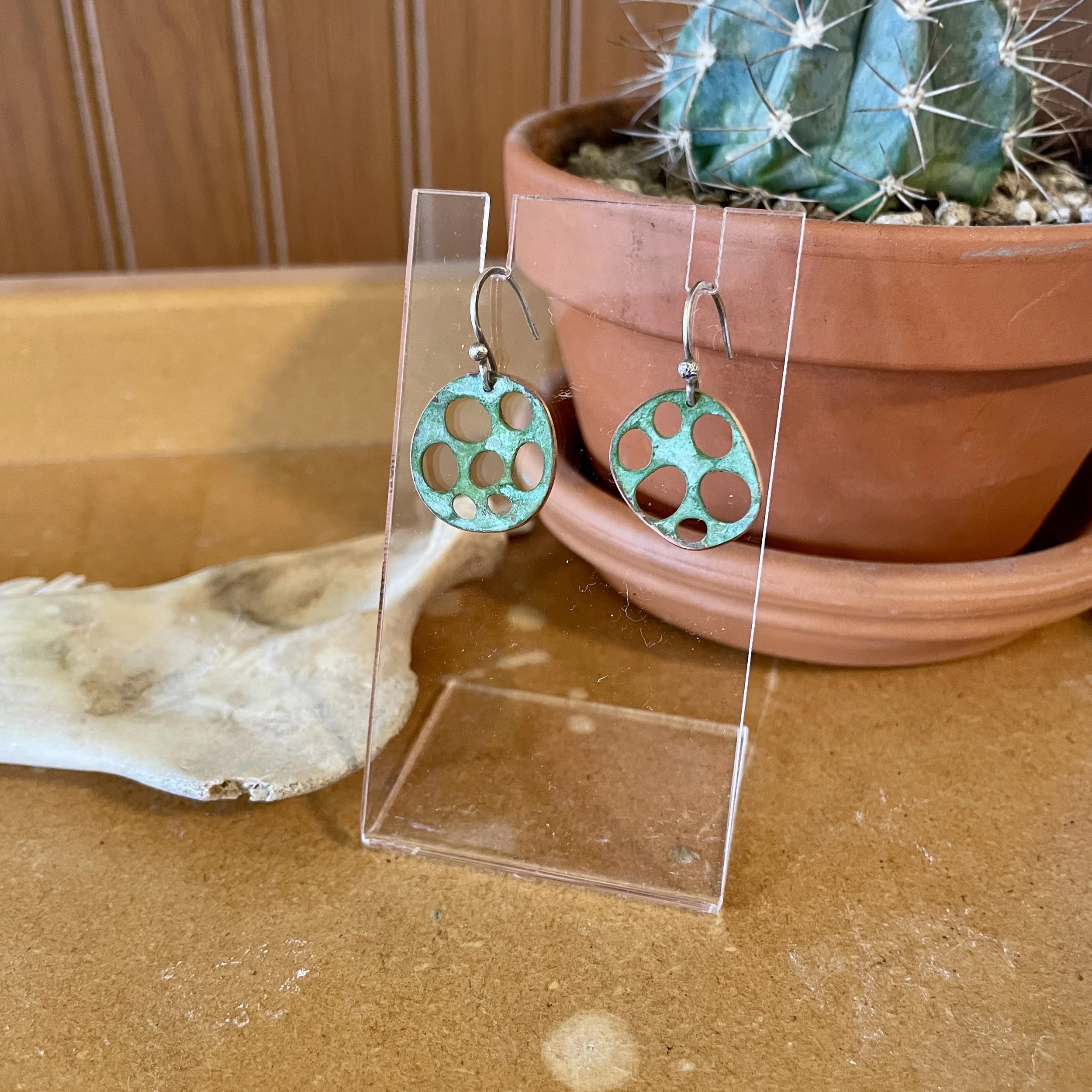 Green Amorphic Earrings #3
