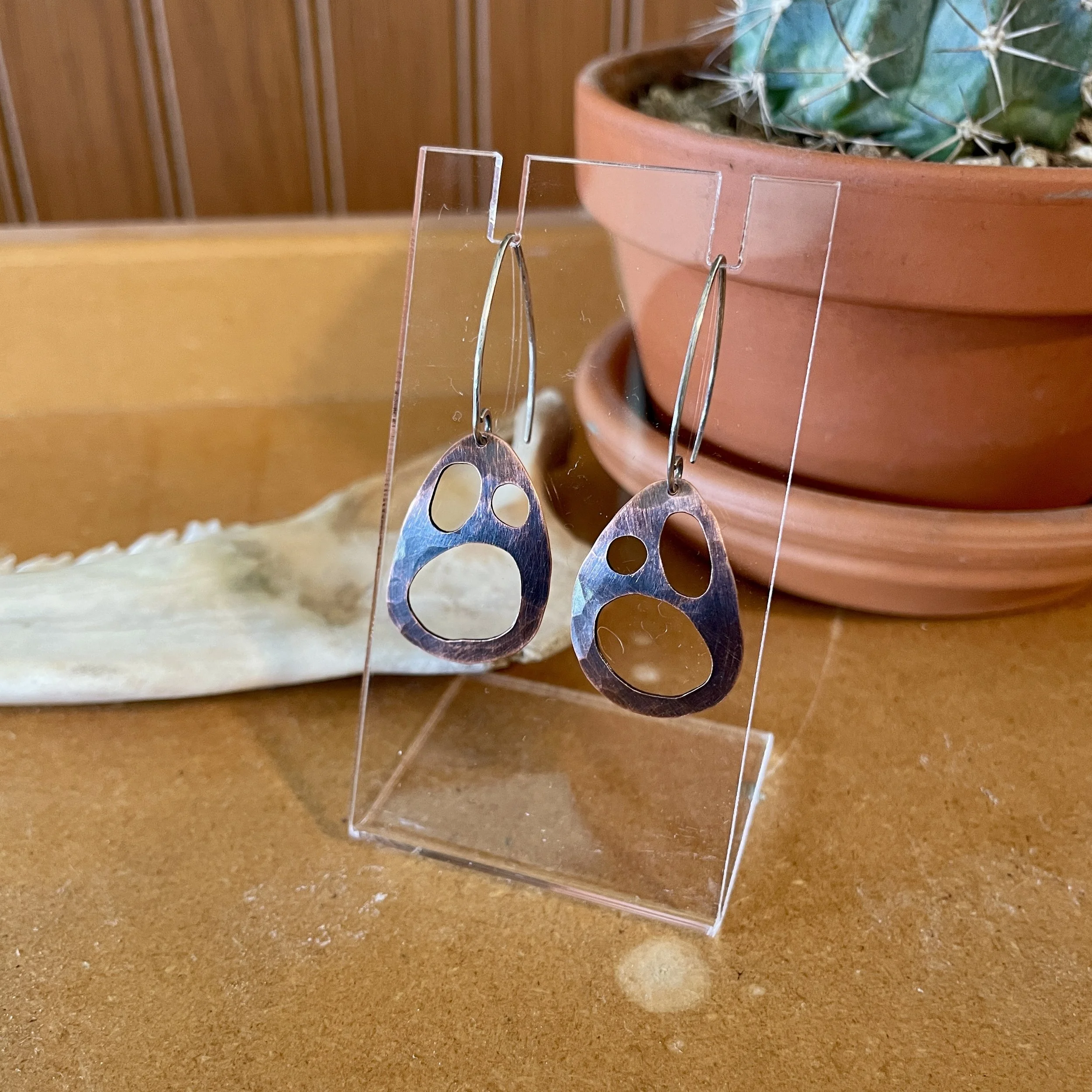 Copper Teardrop Earrings #2