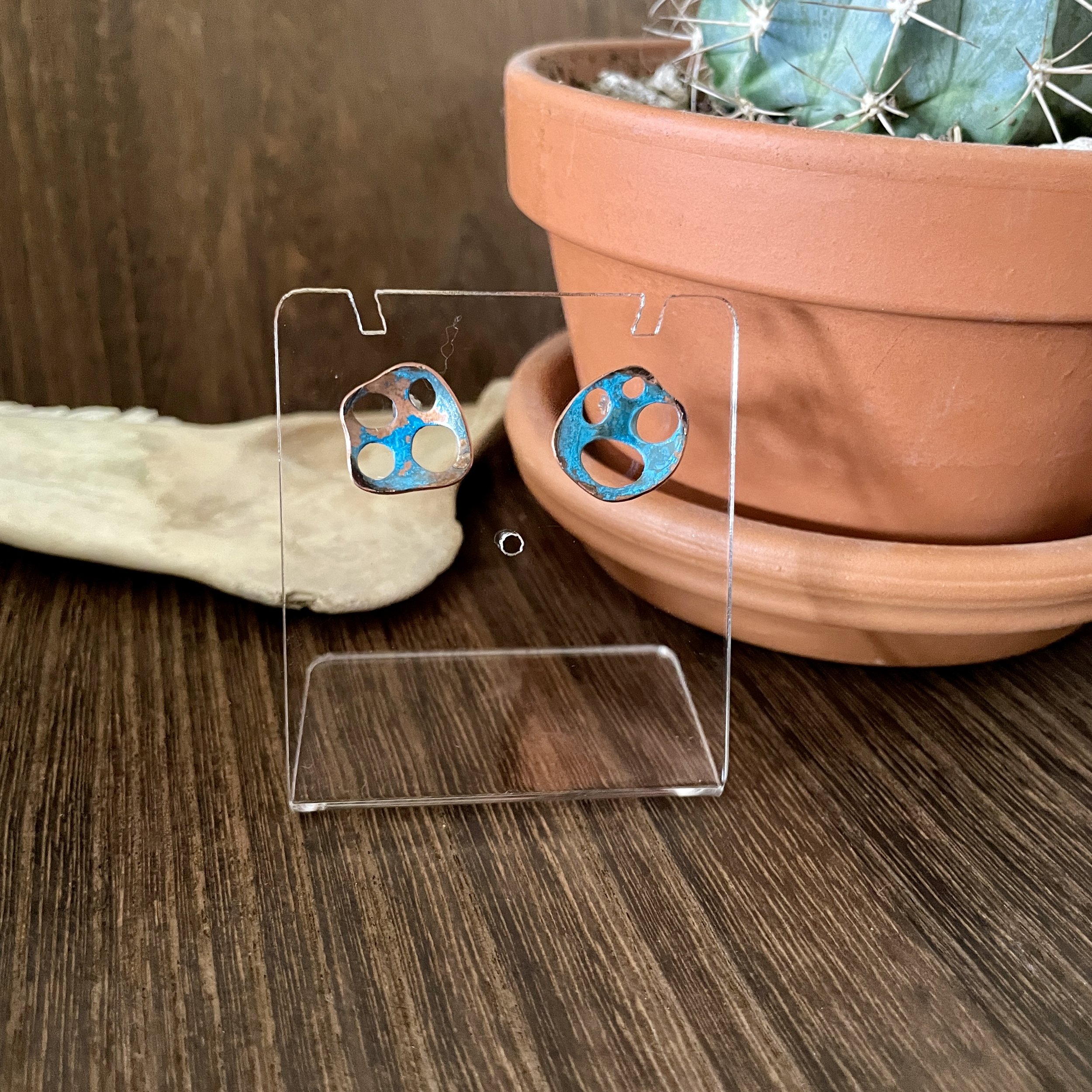 Blue Amorphic Post Earrings #1