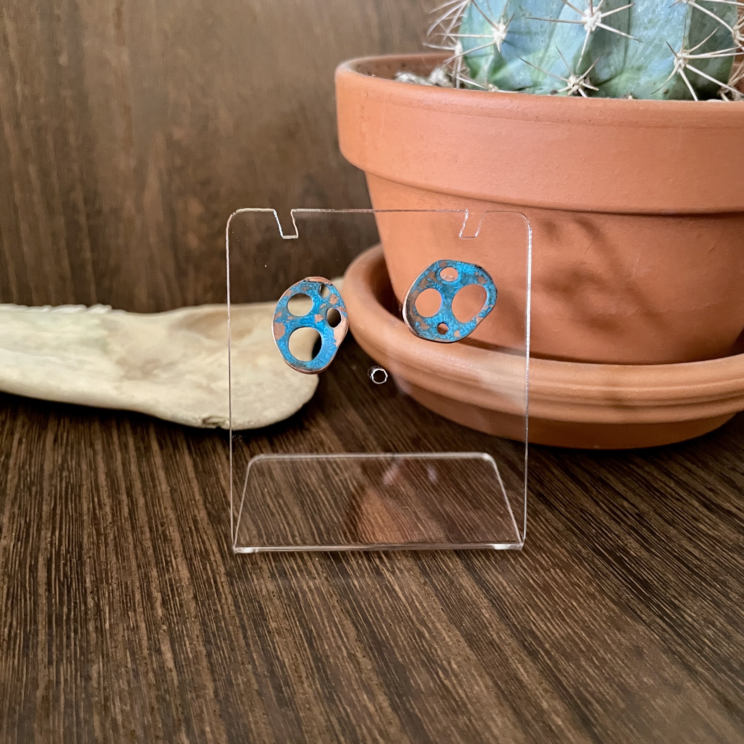 Blue Amorphic Post Earrings #2