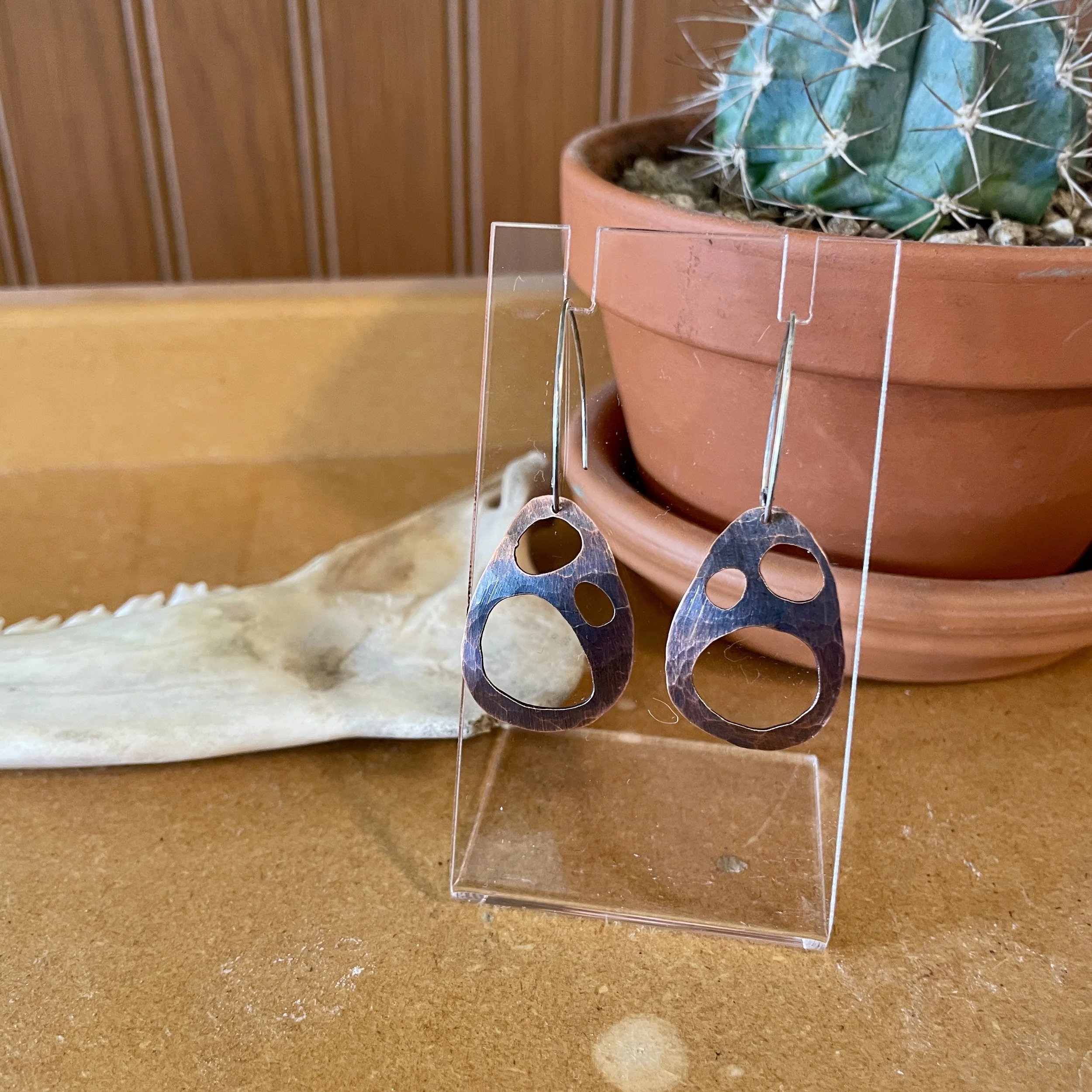 Copper Teardrop Earrings #1