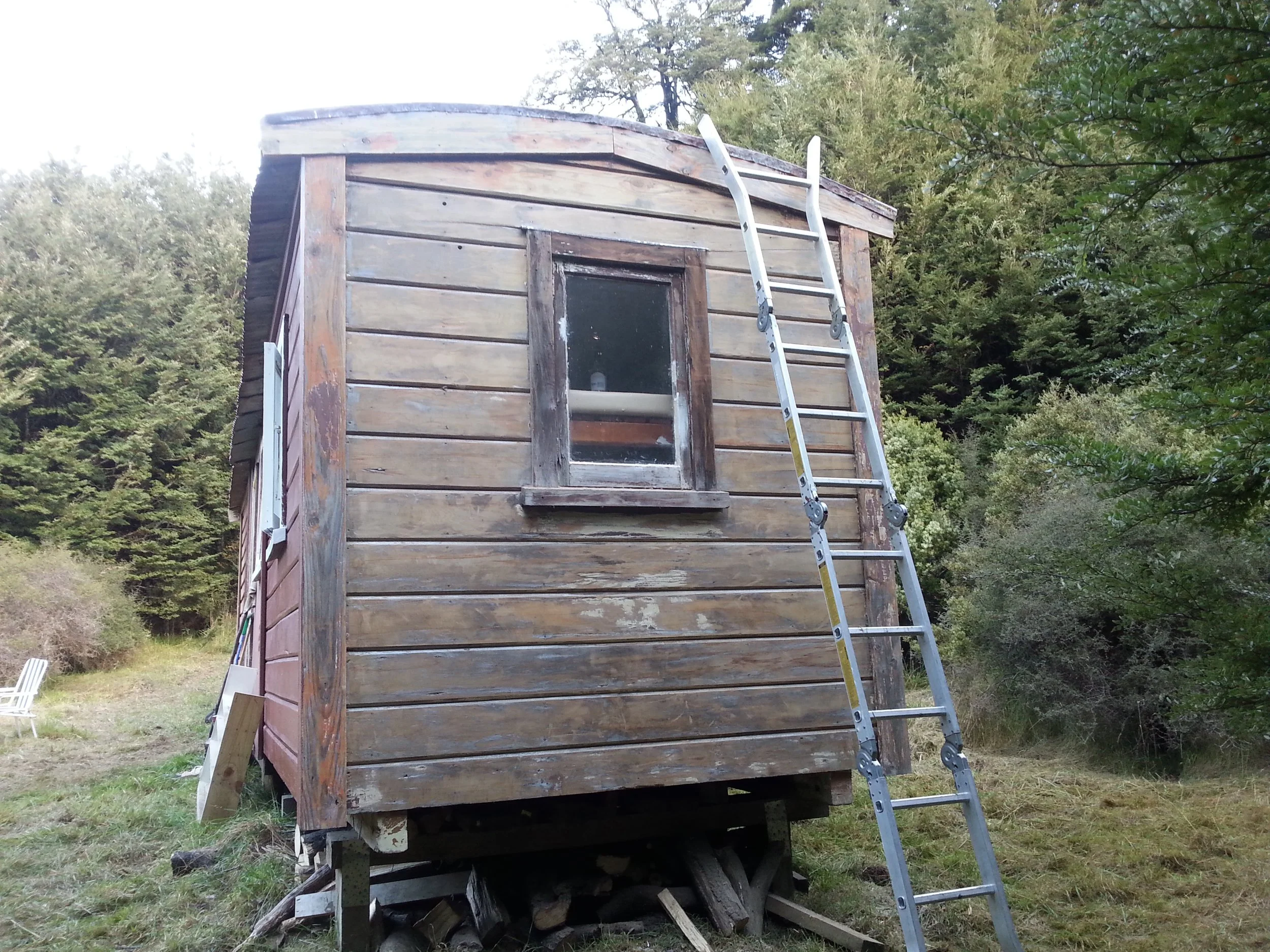 24 April - East wall sanded ready to paint.jpg