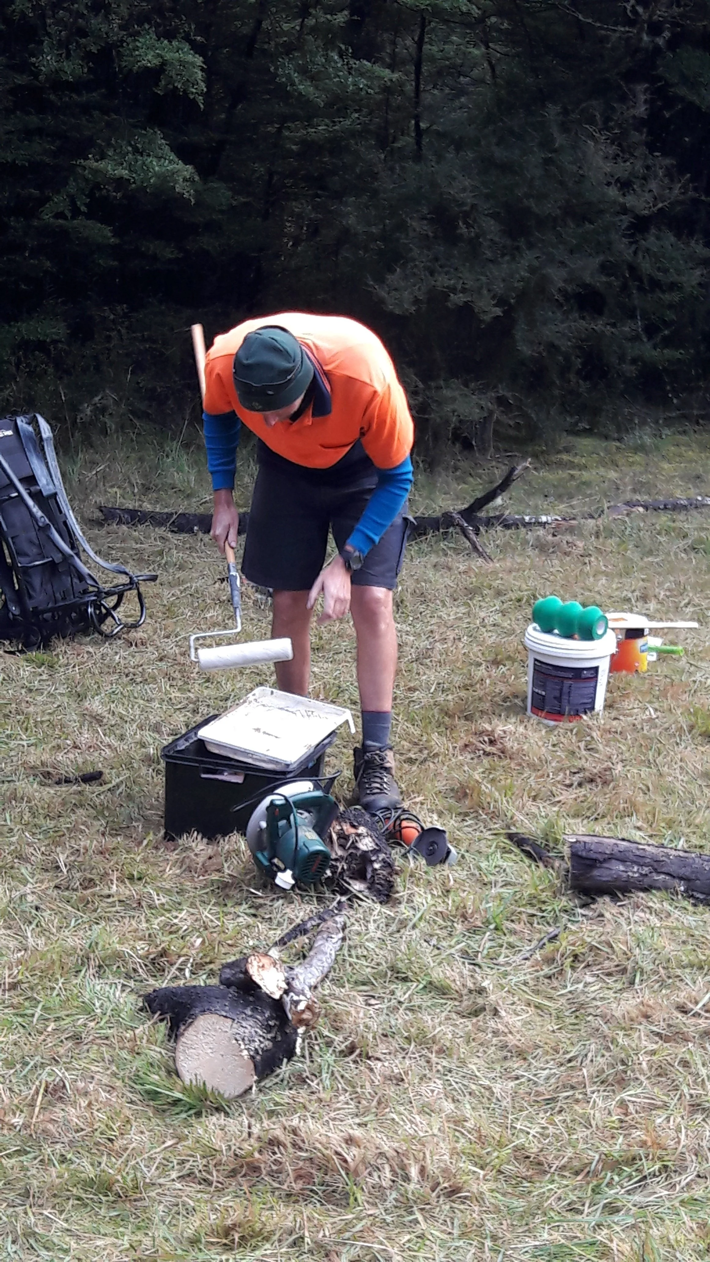 16 April - Aron getting ready to paint bunkroom.jpg