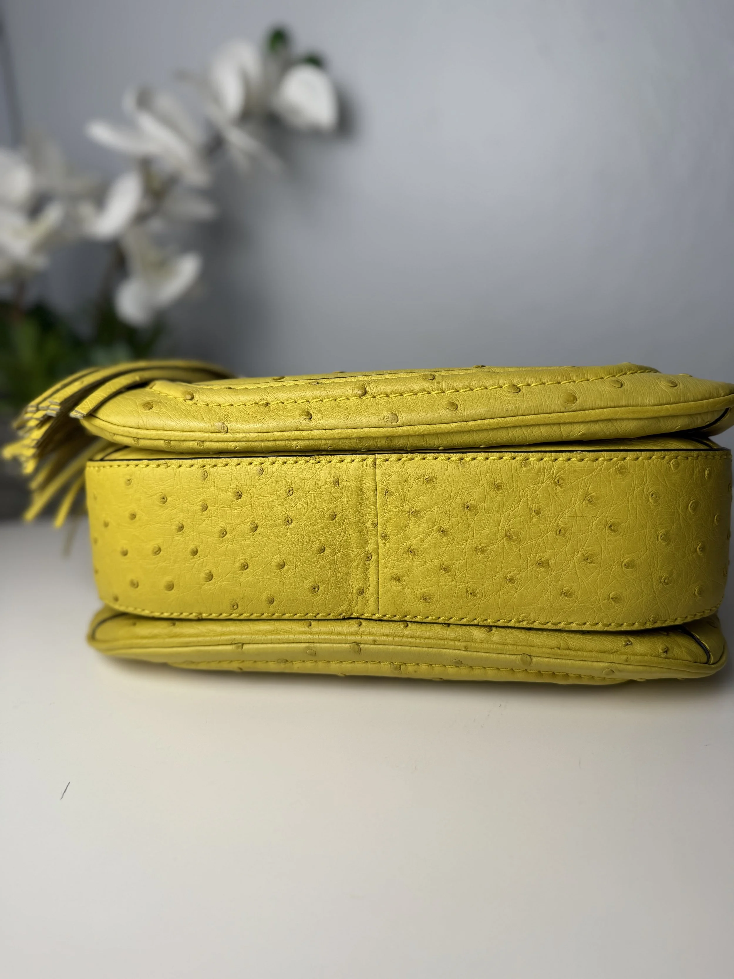 Gucci Ostrich 1947 New Bamboo Bag — image 8