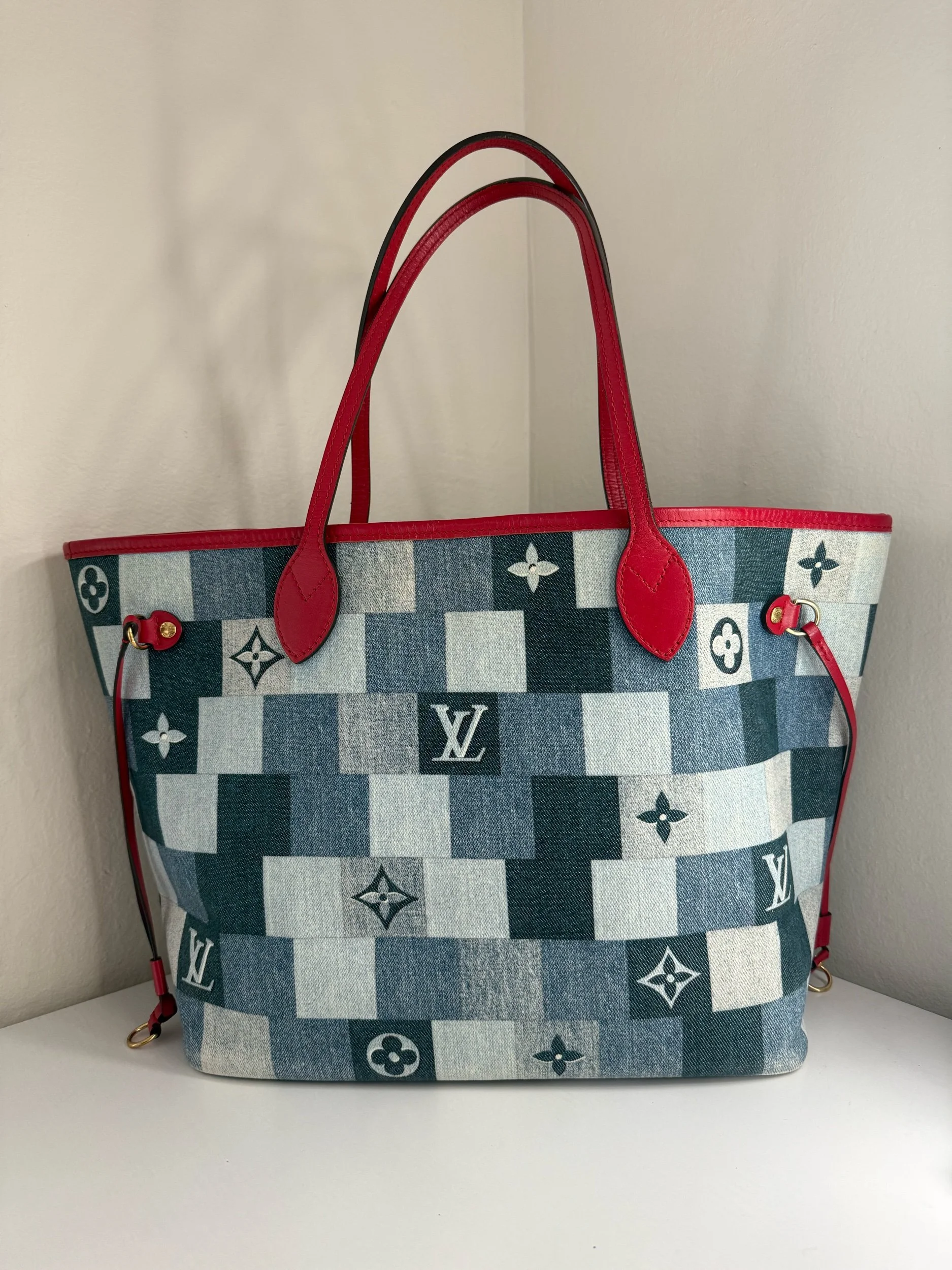 LOUIS VUITTON Denim Damier Monogram Patchwork Neverfull