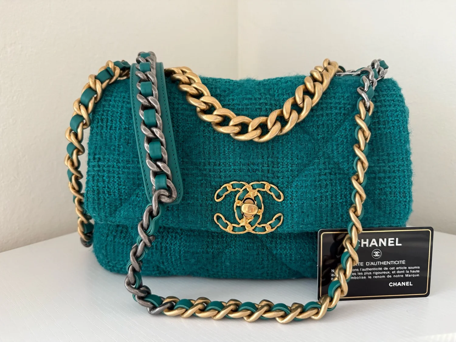 Chanel 19 Quilted Tweed Medium Flap Bag