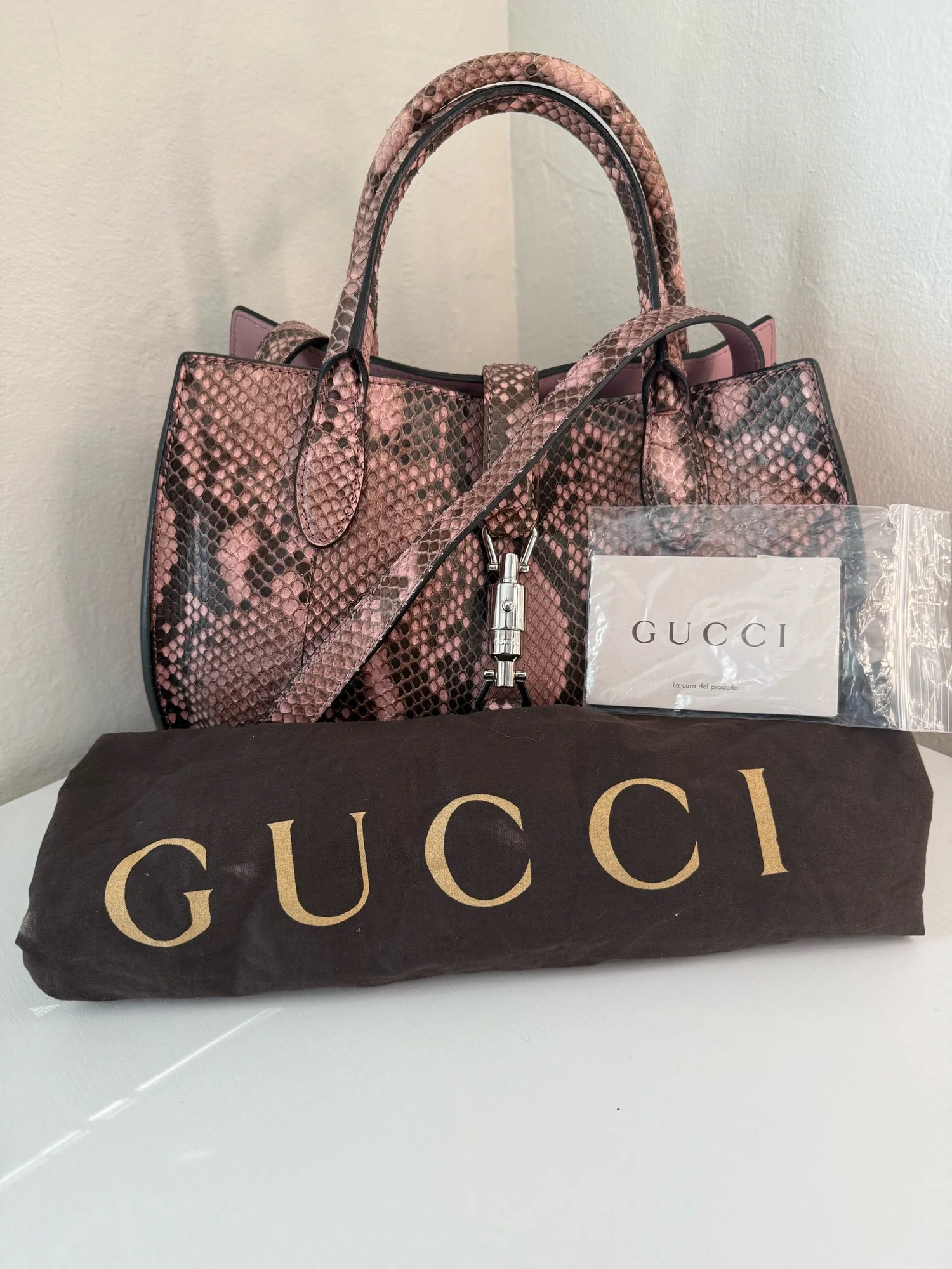 Gucci Jackie Bag in Exotic Pink Python Leather Vintage