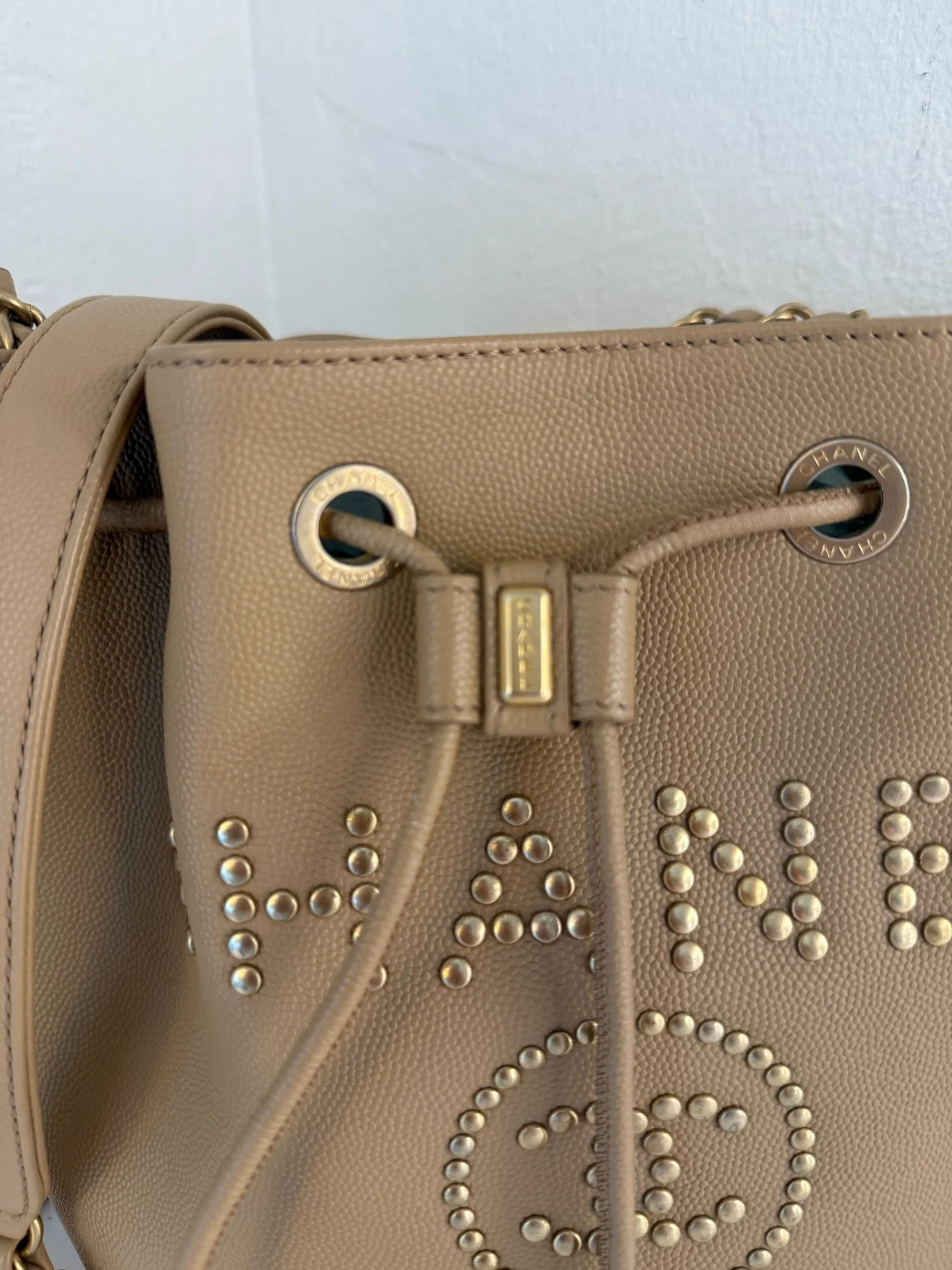 Chanel Caviar Deauville Drawstring Bucket Bag