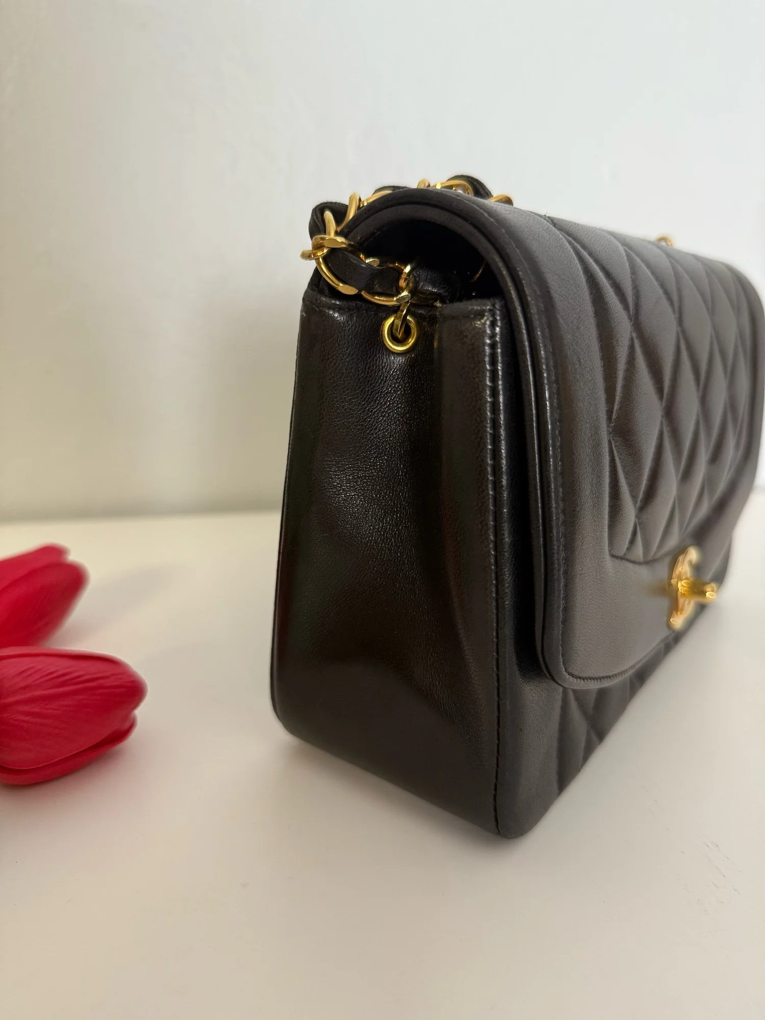 Chanel Small Diana Flap Bag Quilted Lambskin Vintage