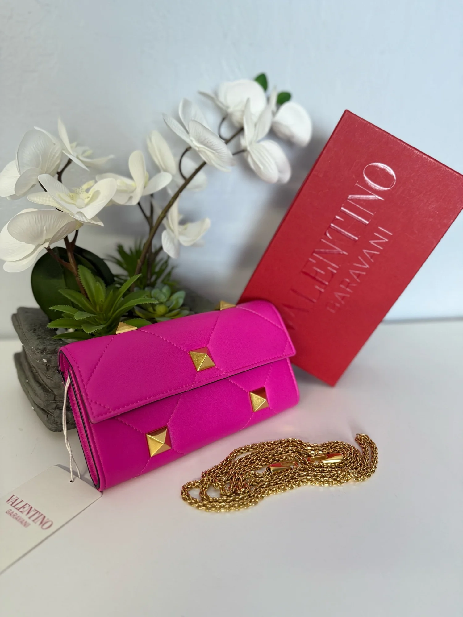 Valentino Garavani Roman Stud Wallet on Chain