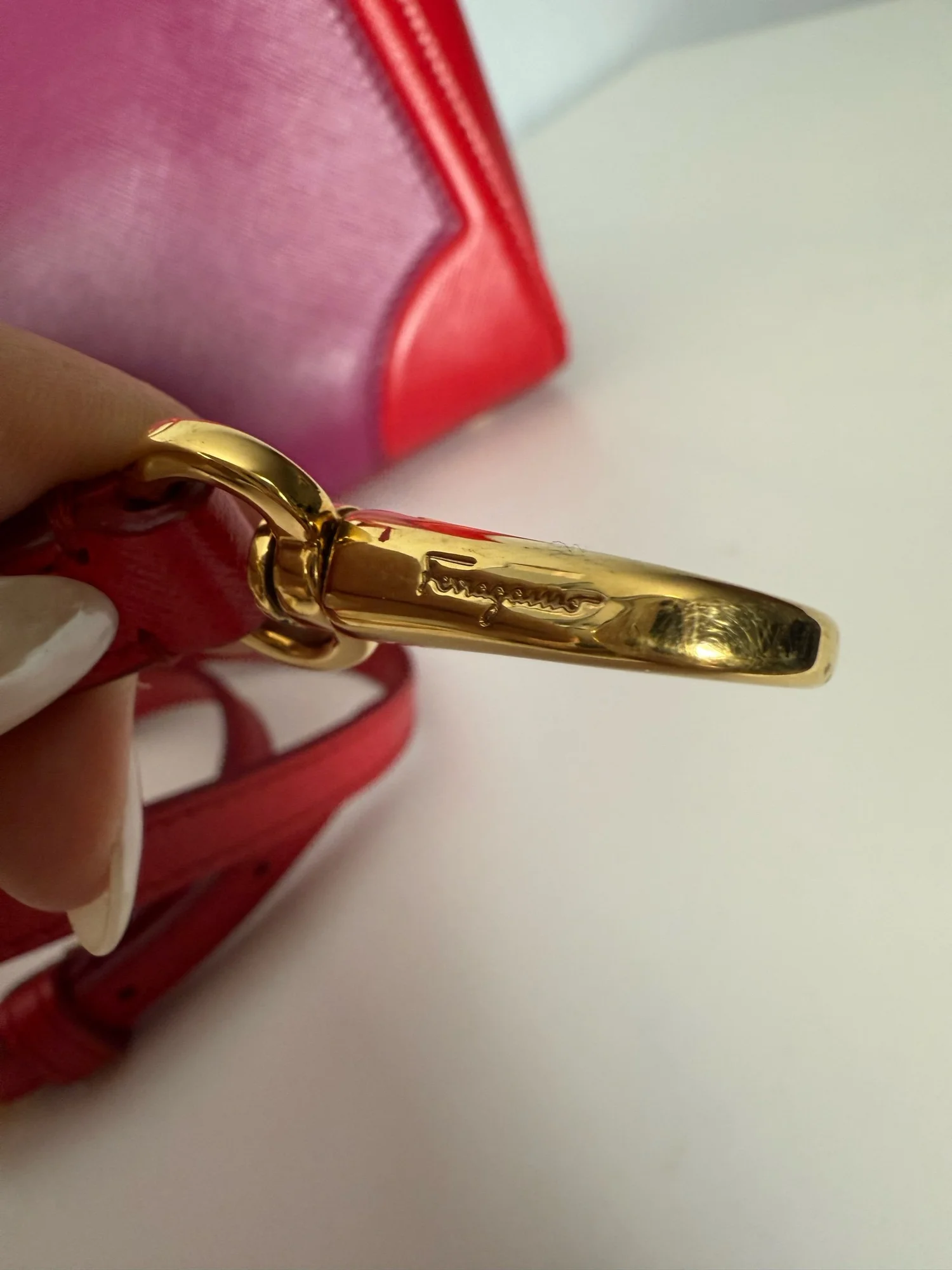 Salvatore Ferragamo Amy Gancini Two-Tone Leather Tote Bag