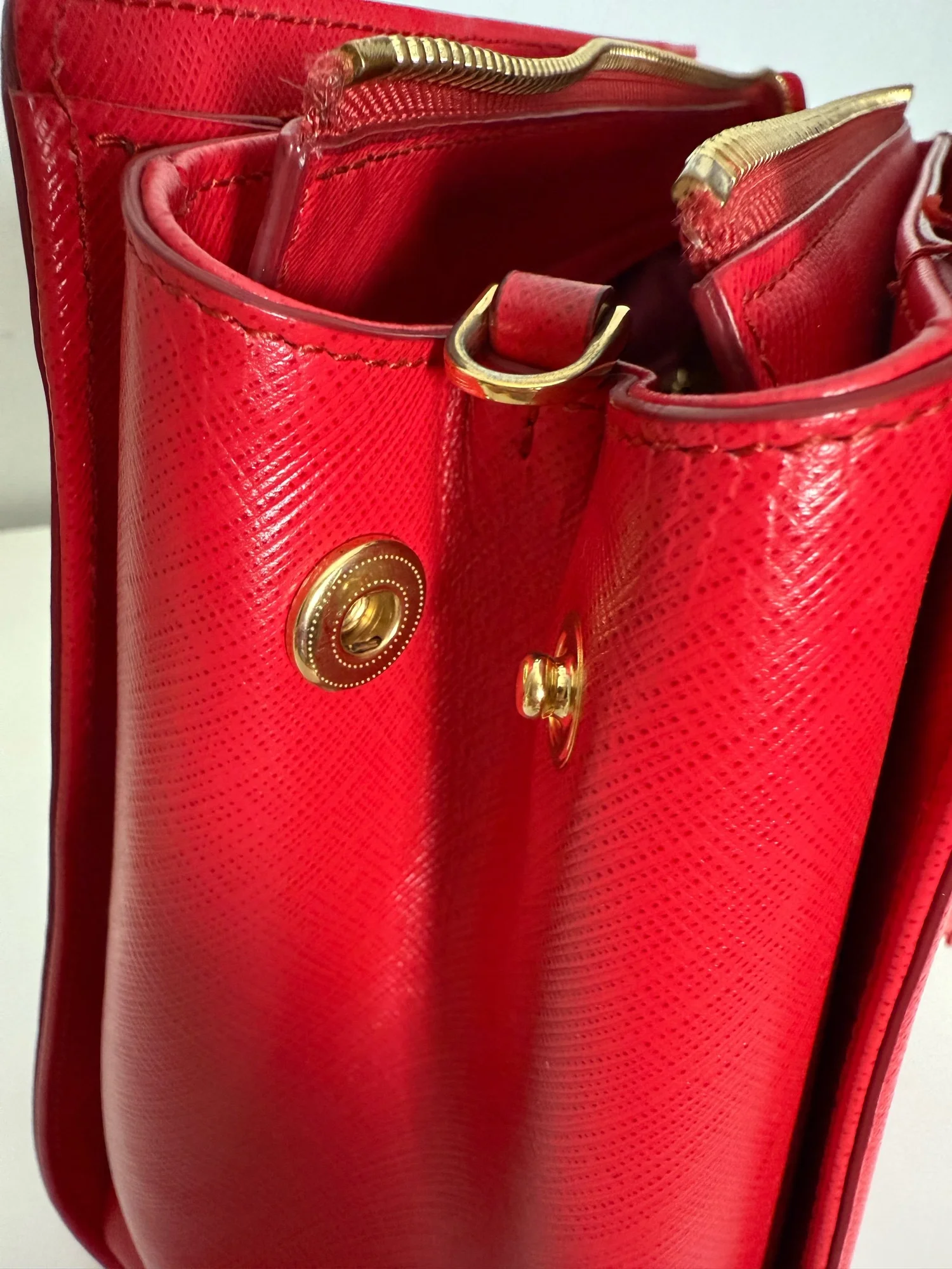 Salvatore Ferragamo Amy Gancini Two-Tone Leather Tote Bag