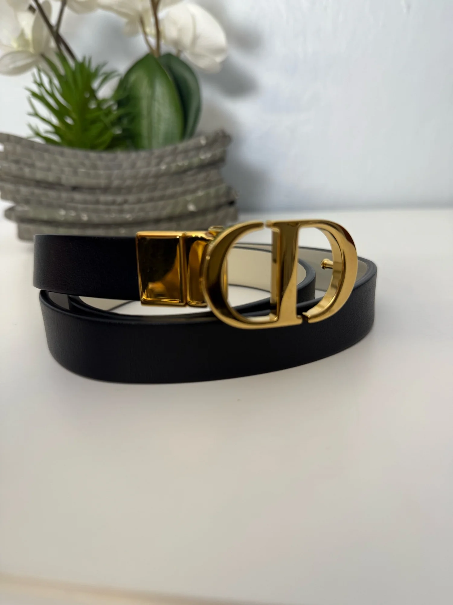 Christian Dior 30 Montaigne Reversible Skinny Belt XS