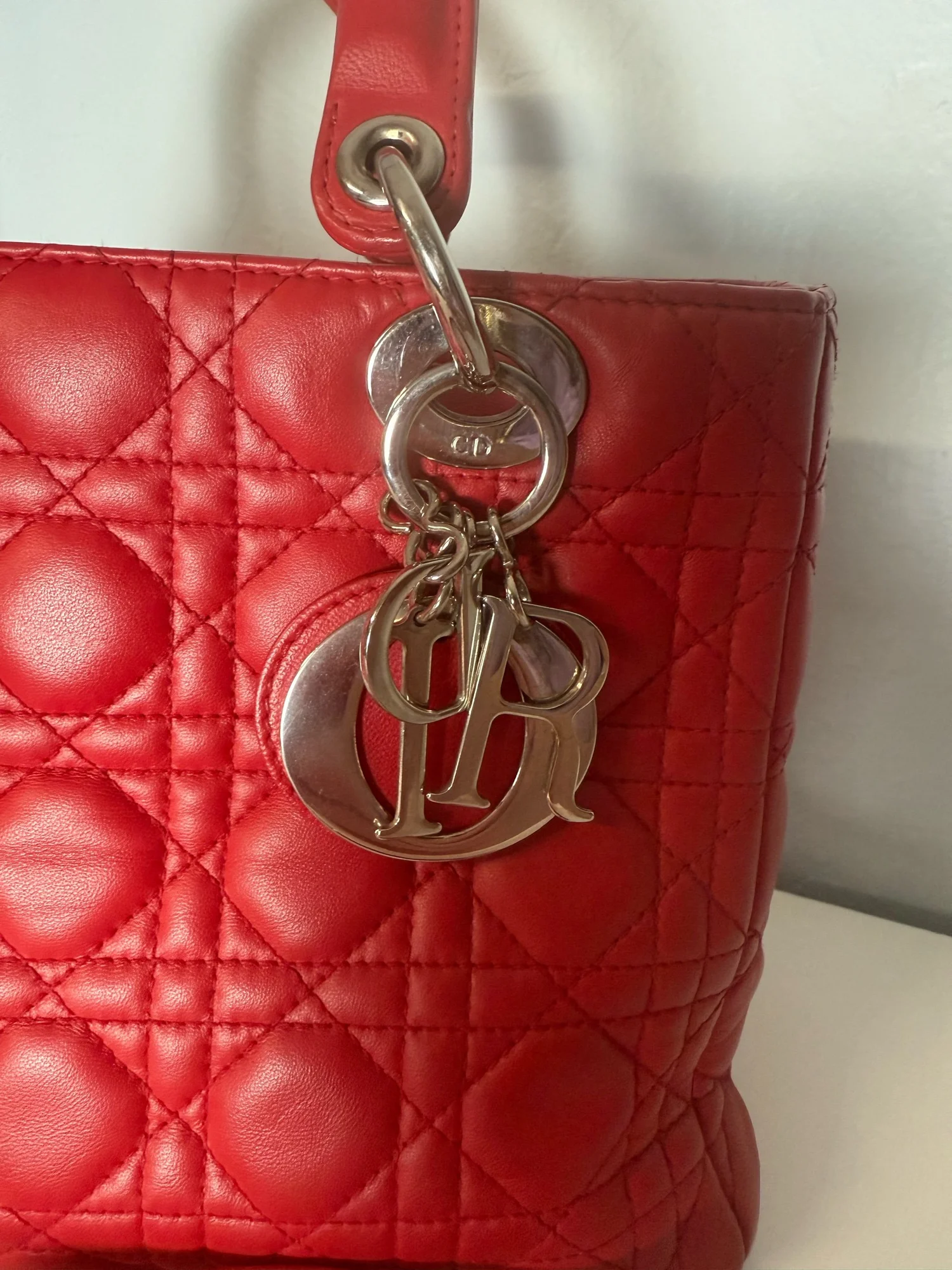 Christian Dior Lady Dior Cannage Medium Red
