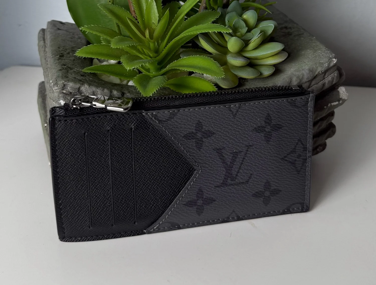 Louis Vuitton Coin Card Holder Monogram Eclipse Canvas