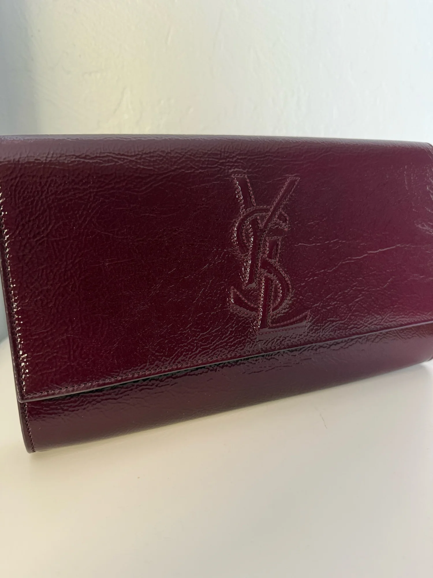 YSL Saint Laurent Belle de Jour Patent Leather Clutch