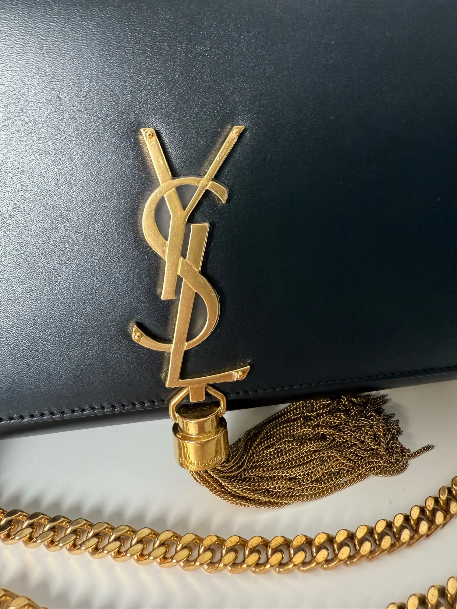 YSL SAINT LAURENT Kate Monogram Tassel Bag Black