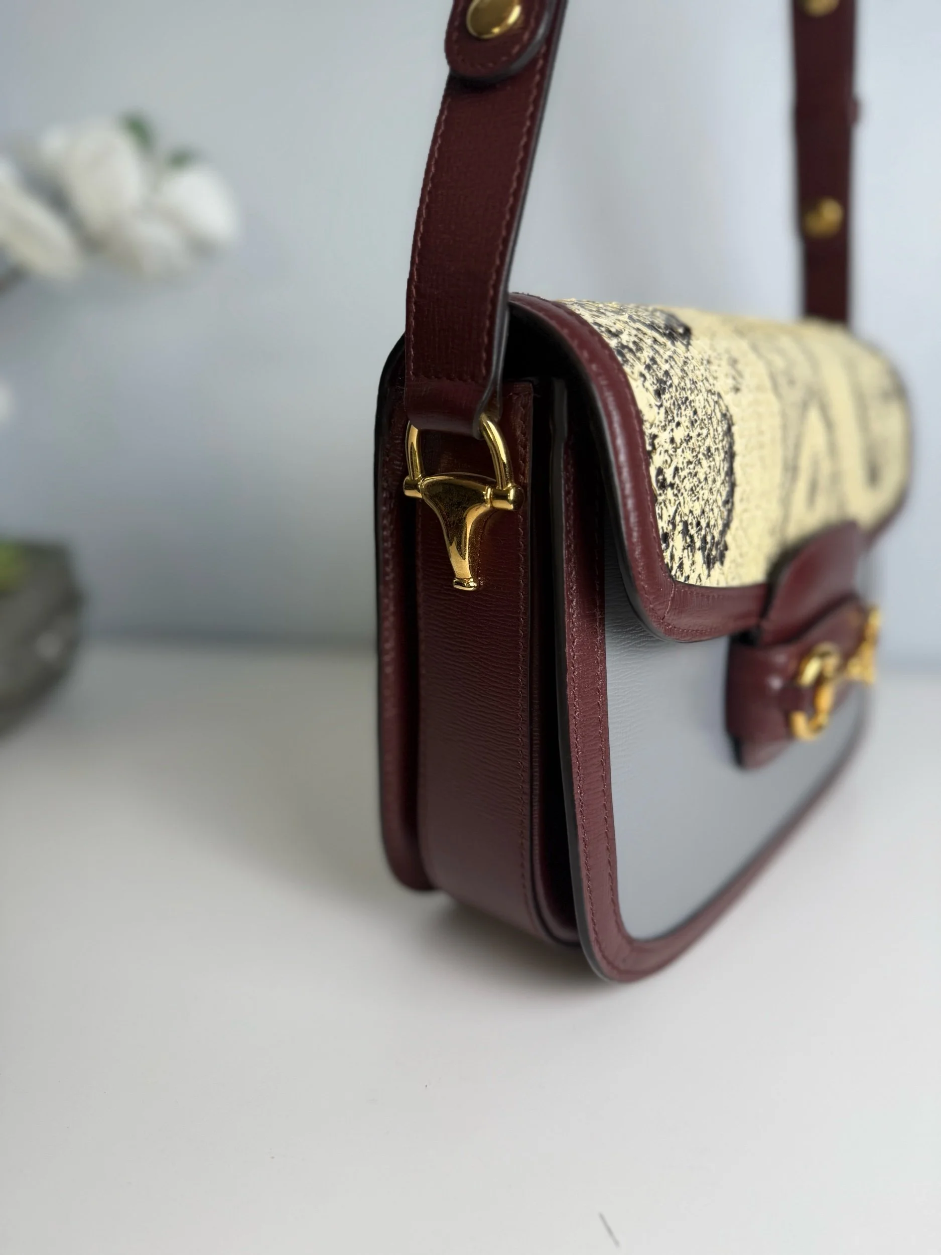 Gucci 1955 Horsebit Shoulder Bag – Python & Leather Edition — image 4