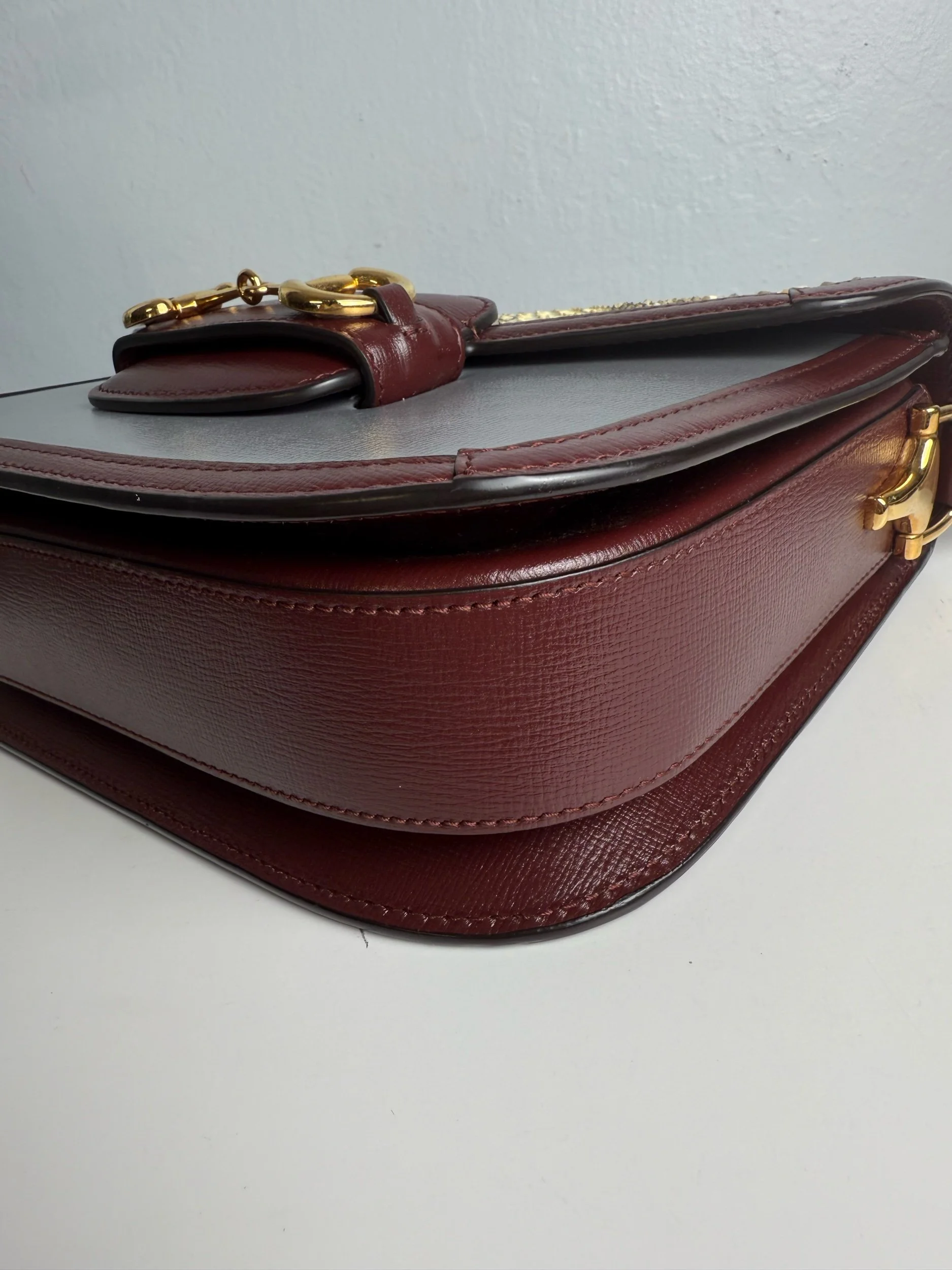 Gucci 1955 Horsebit Shoulder Bag – Python & Leather Edition — image 7