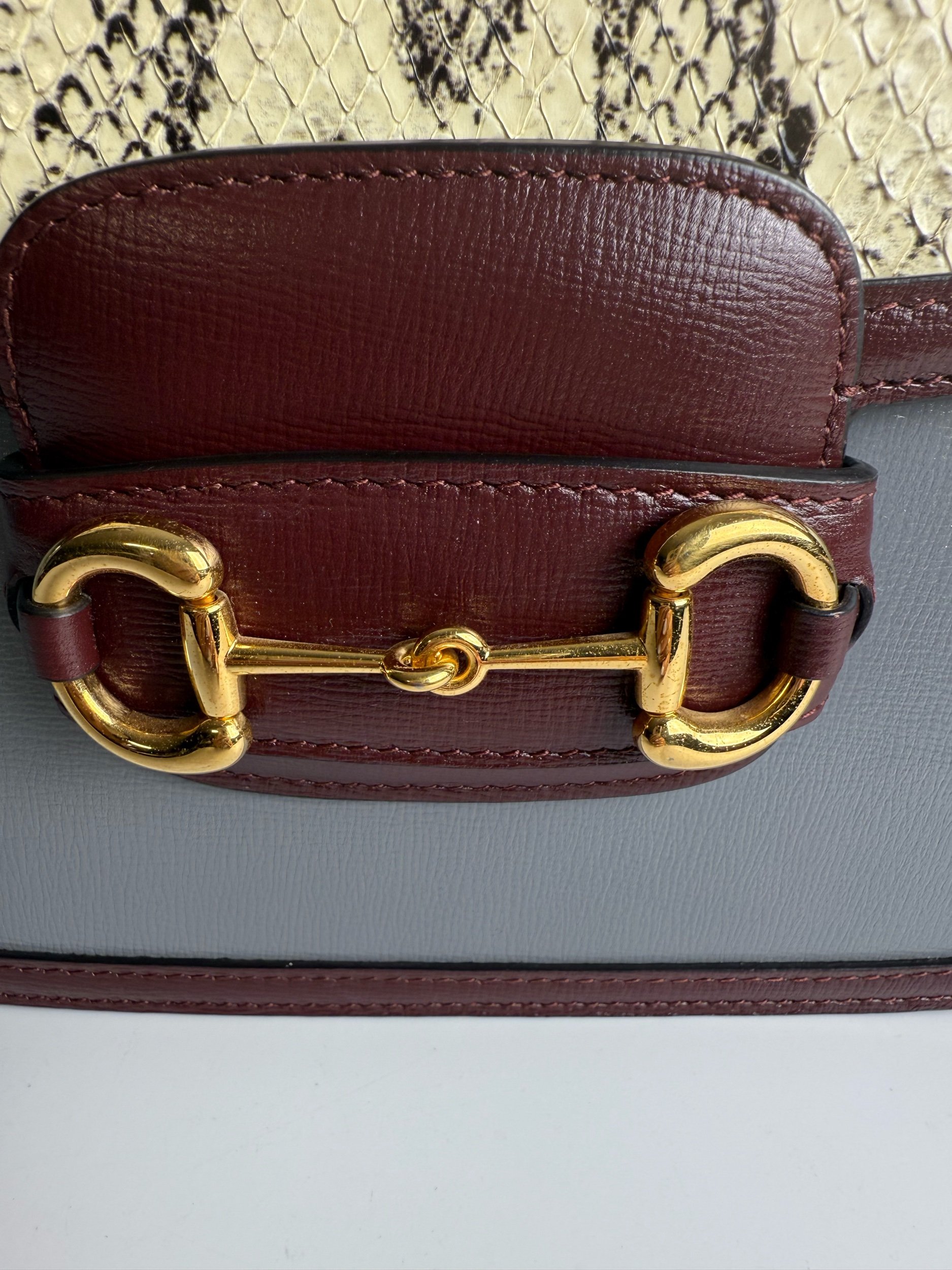 Gucci 1955 Horsebit Shoulder Bag – Python & Leather Edition — image 10