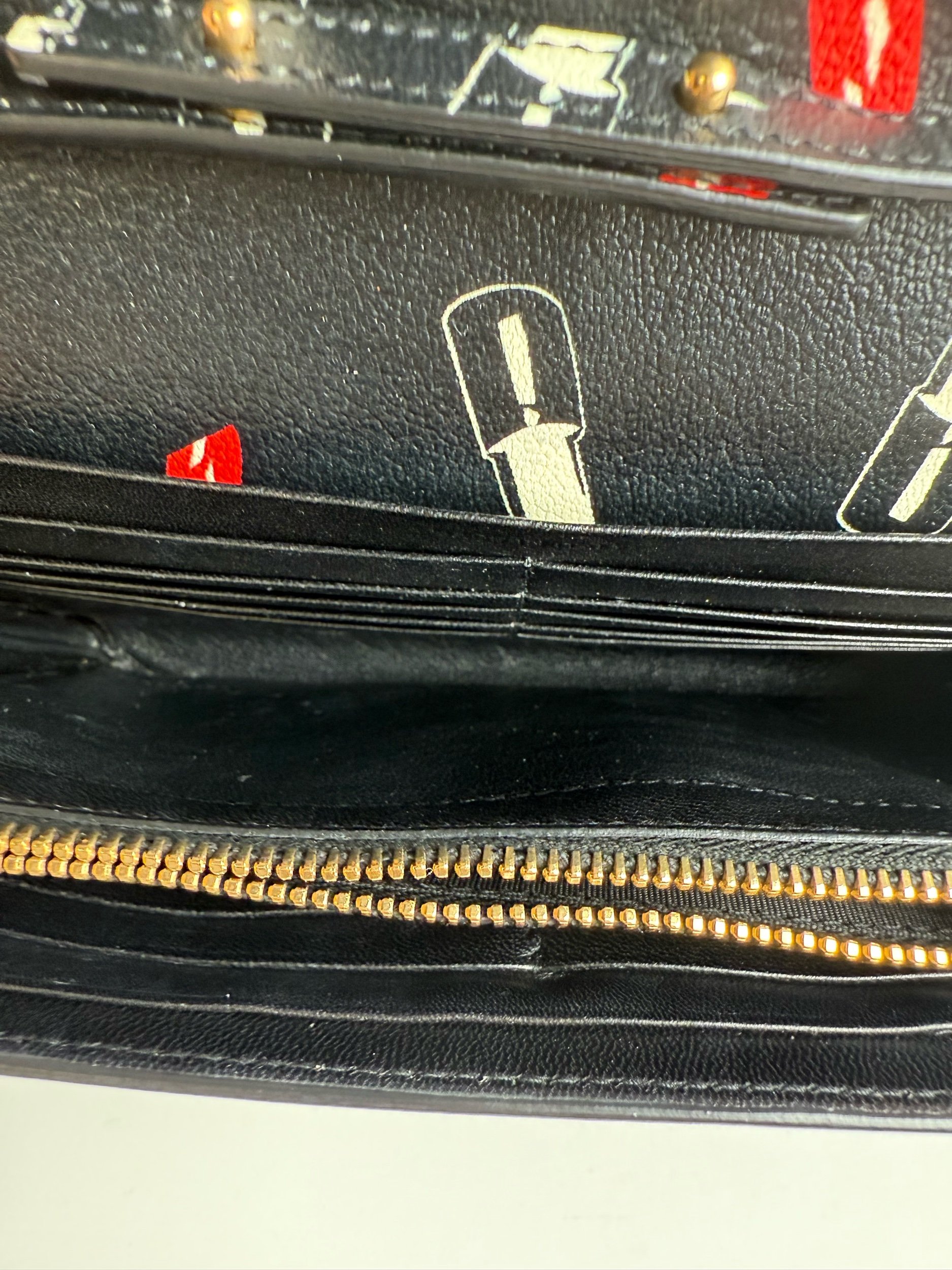 YSL Saint Laurent Black Leather Lipstick Wallet on Chain — image 12