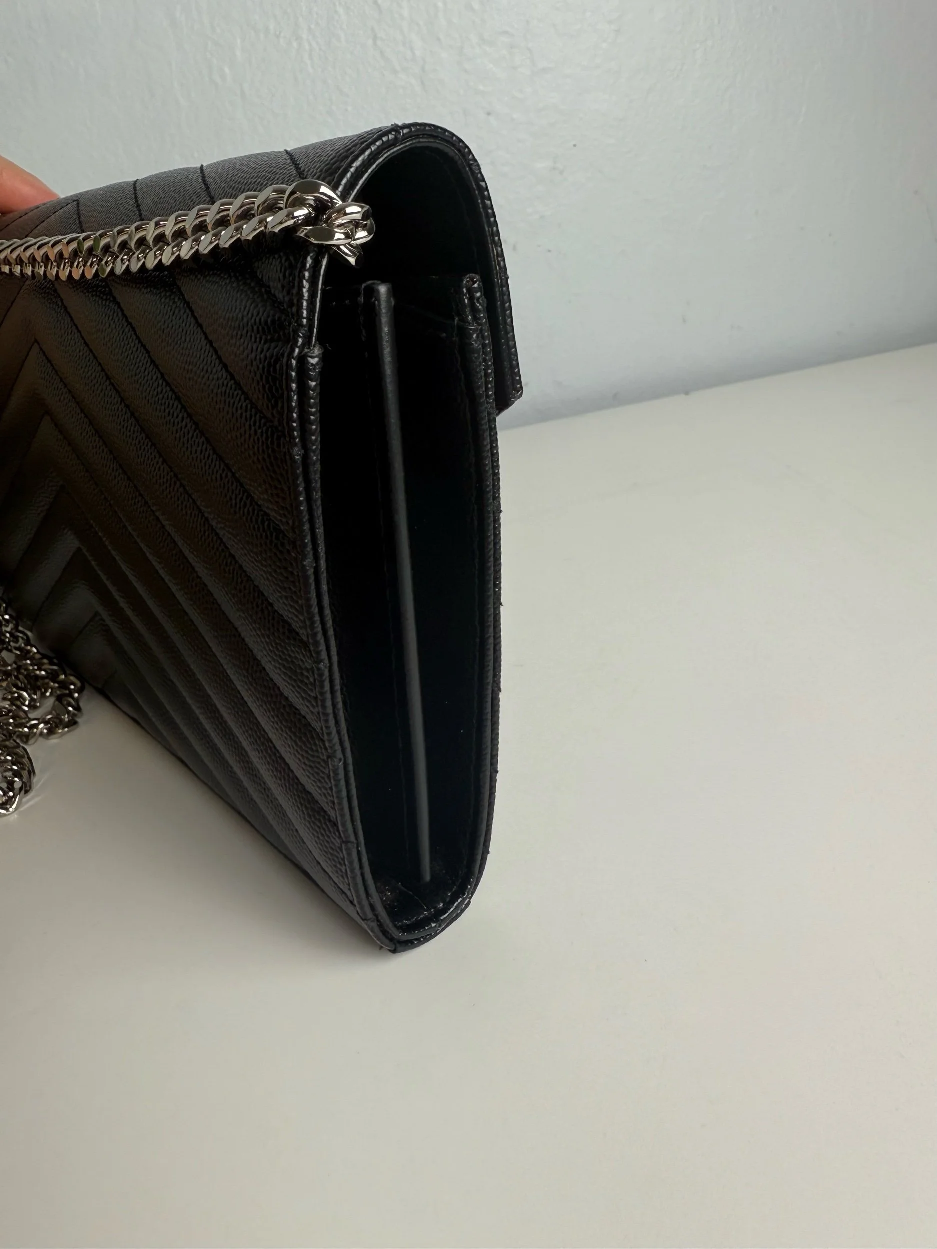 YSL Saint Laurent Classic Cassandre Chain Wallet in Grain Leather — image 4
