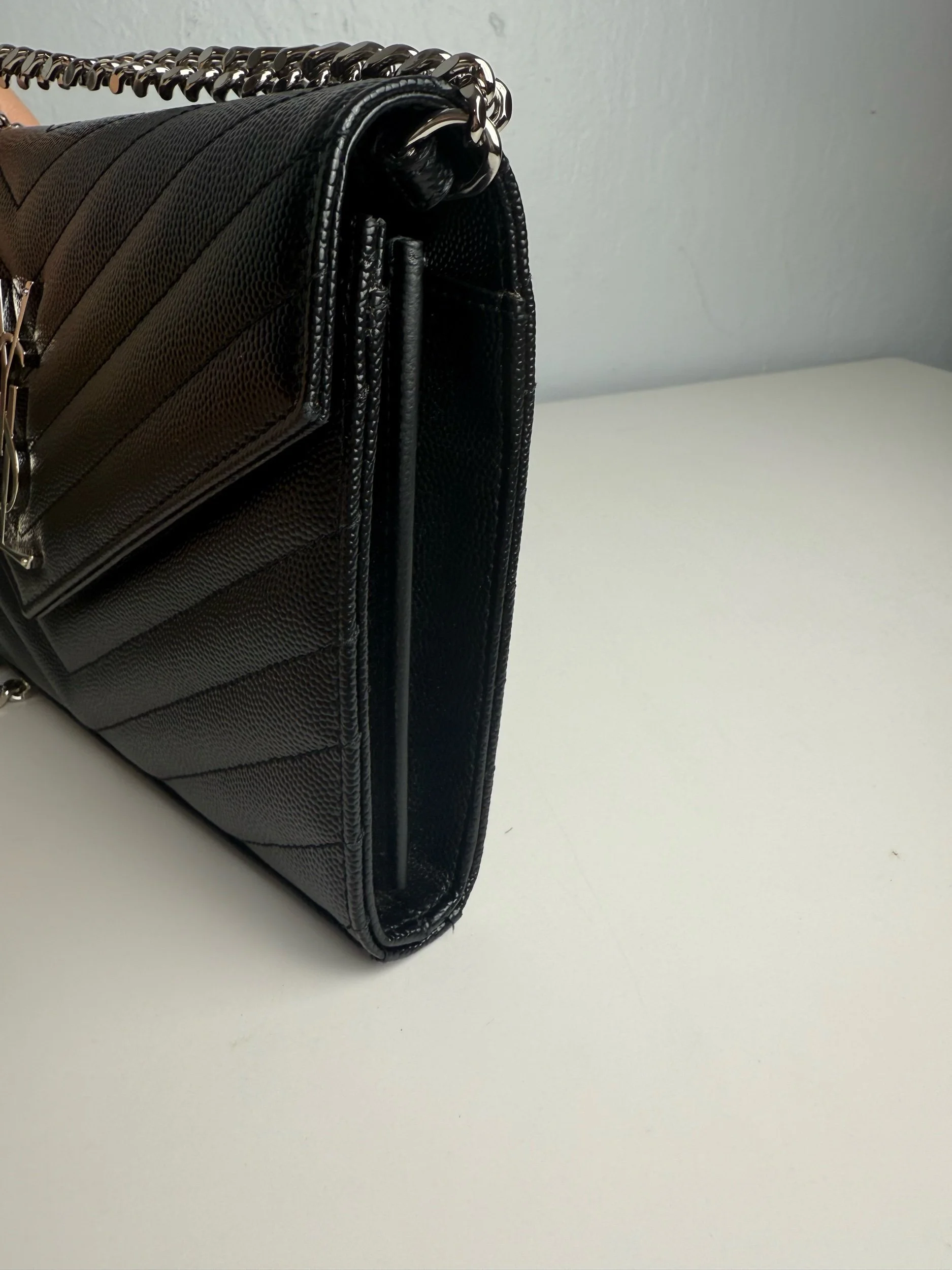 YSL Saint Laurent Classic Cassandre Chain Wallet in Grain Leather — image 3