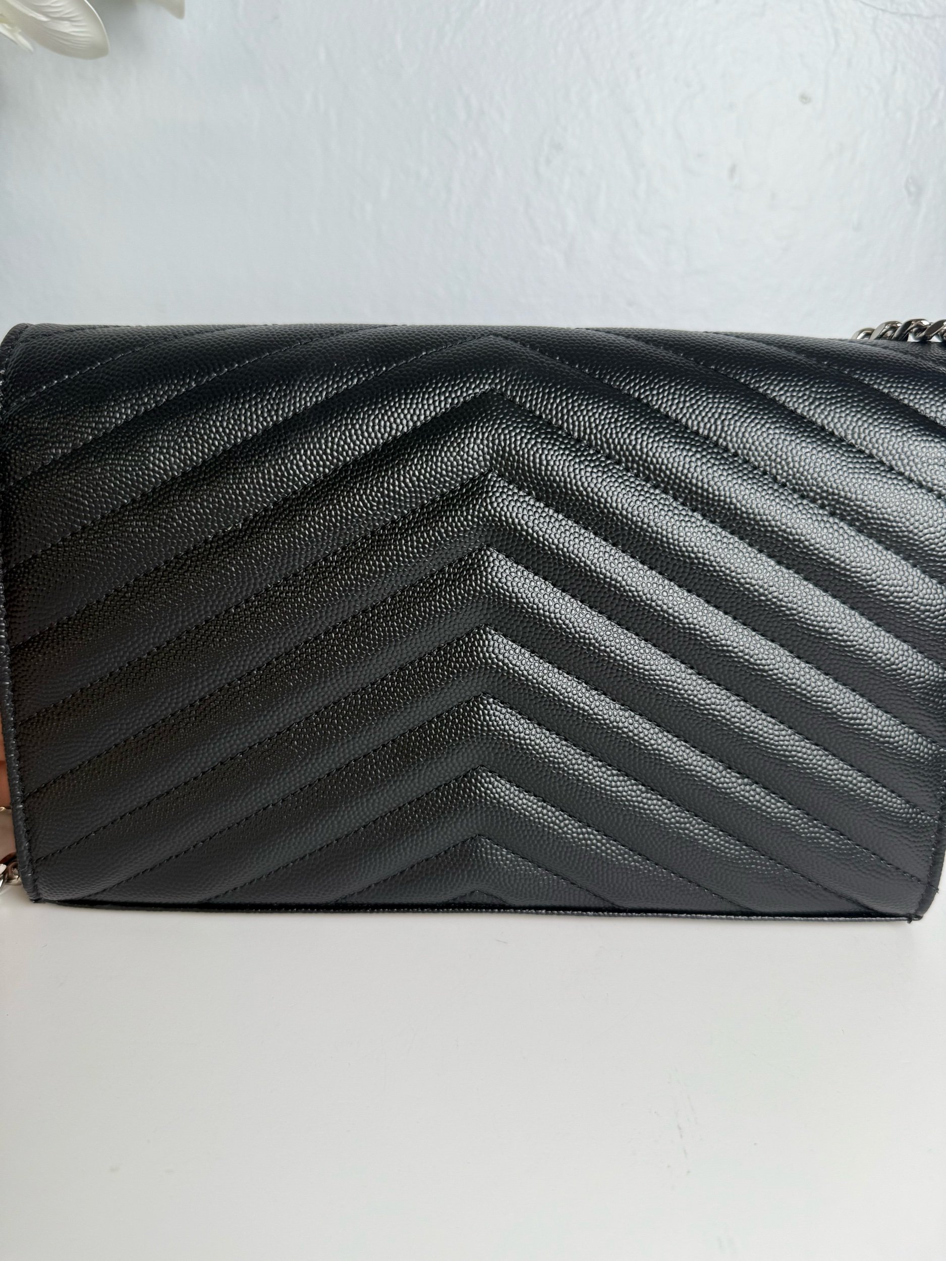 YSL Saint Laurent Classic Cassandre Chain Wallet in Grain Leather — image 5