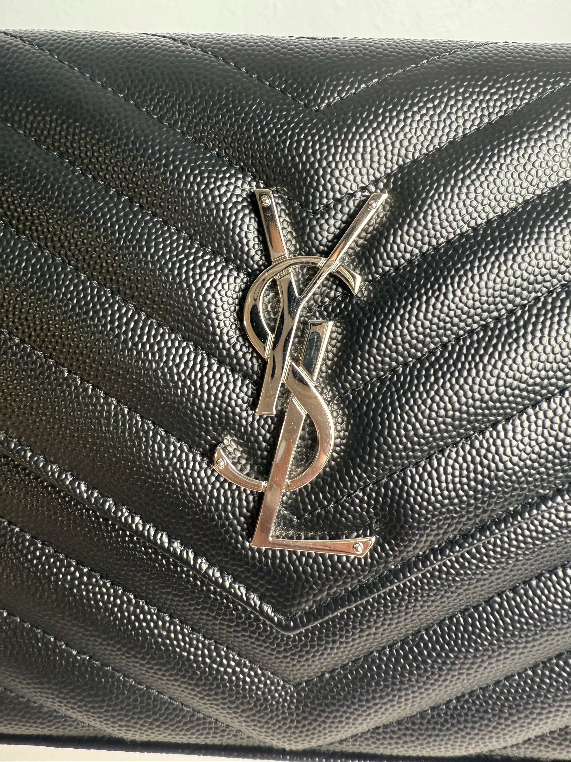 YSL Saint Laurent Classic Cassandre Chain Wallet in Grain Leather — image 7