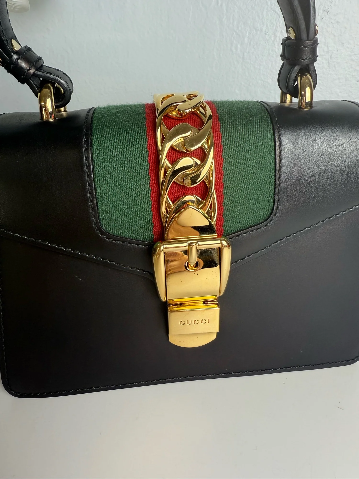 Gucci Sylvie Mini Web Top Handle