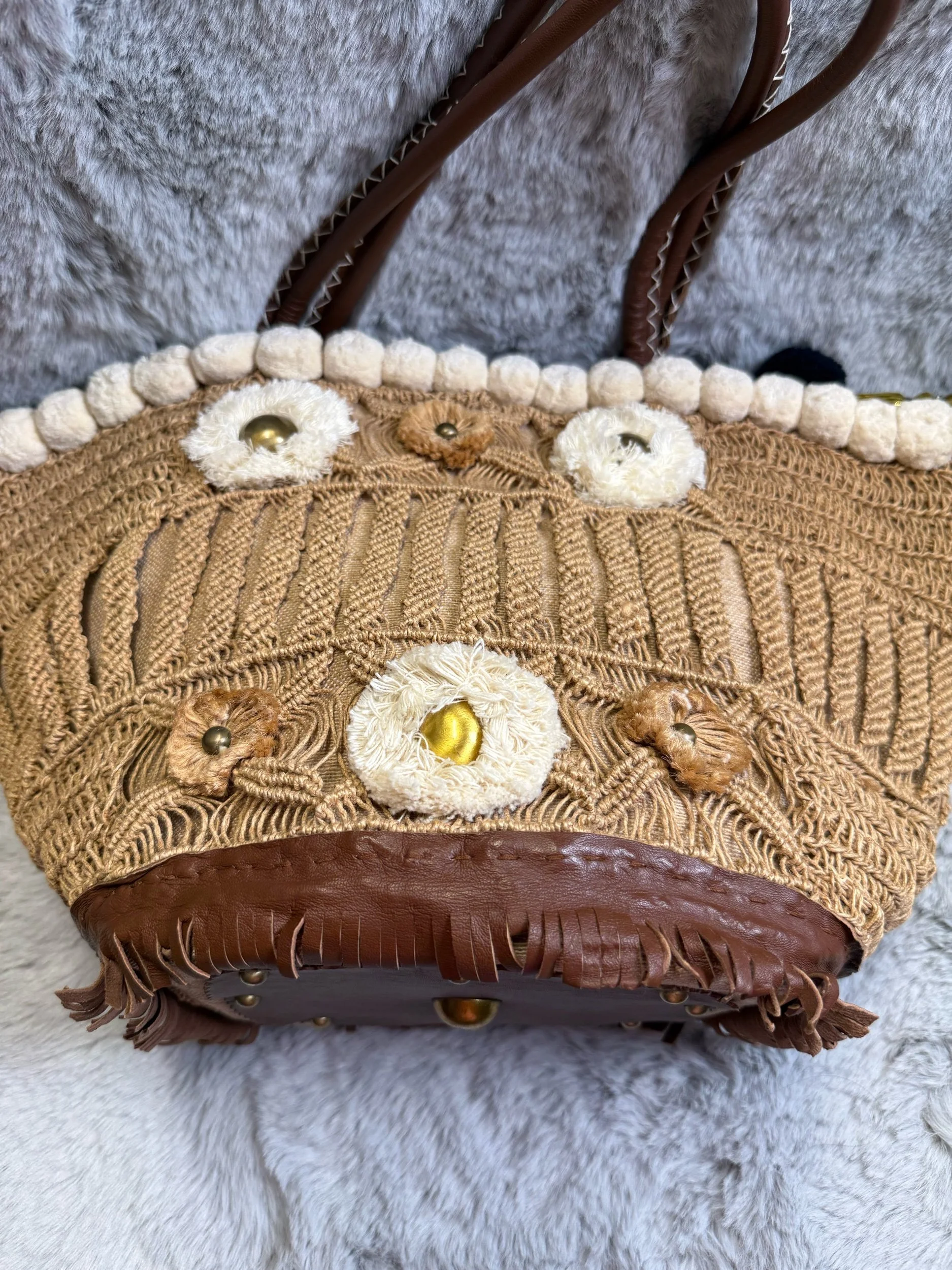 Figue Boho Woven Embellished Tote — image 5