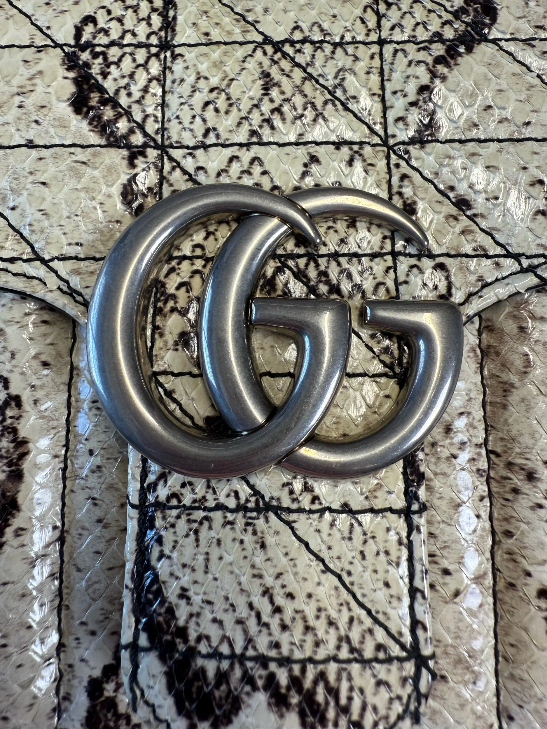 Gucci GG Marmont Small Python Shoulder Bag — image 13