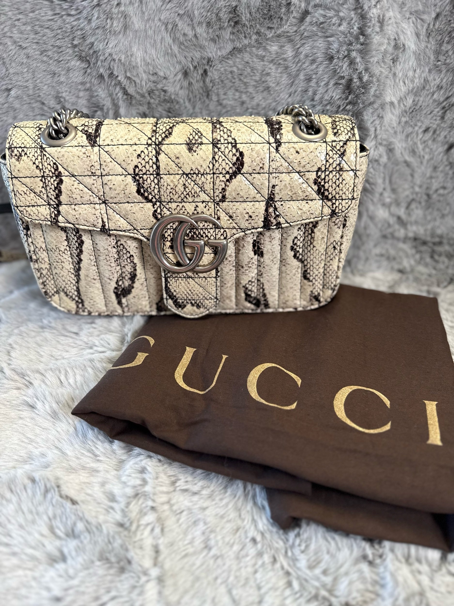 Gucci GG Marmont Small Python Shoulder Bag — image 3